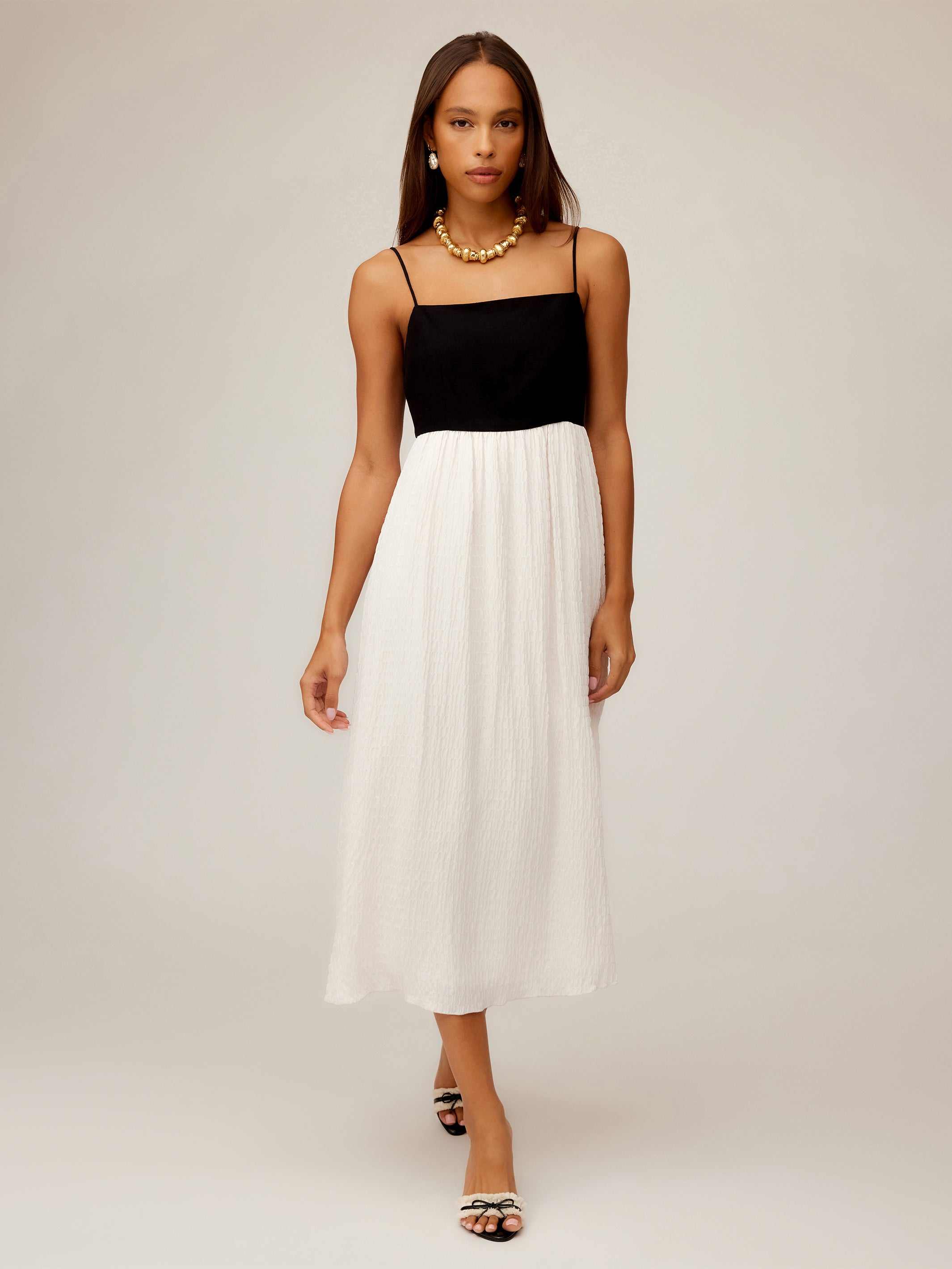 Anetta Contrast Midi Dress