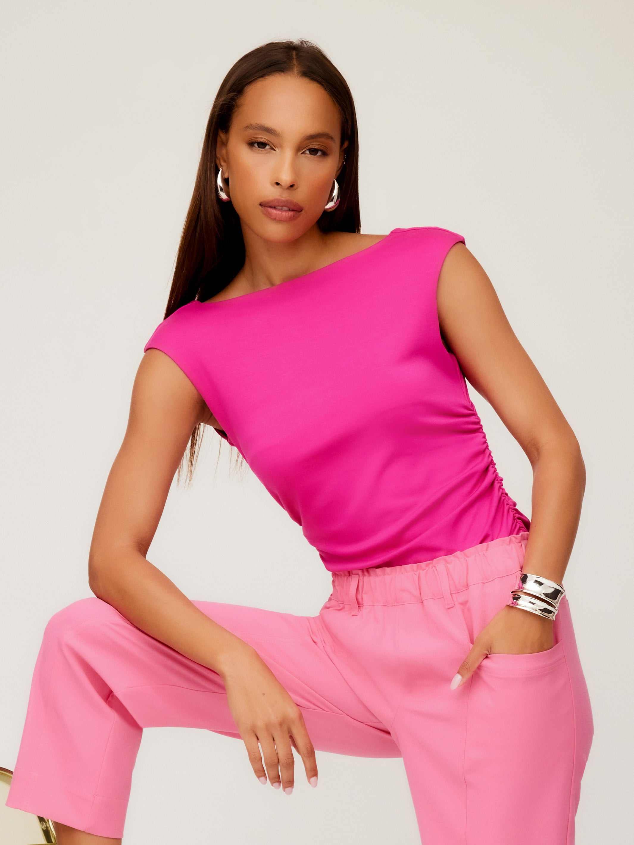 Tasha Side-Shirred Top