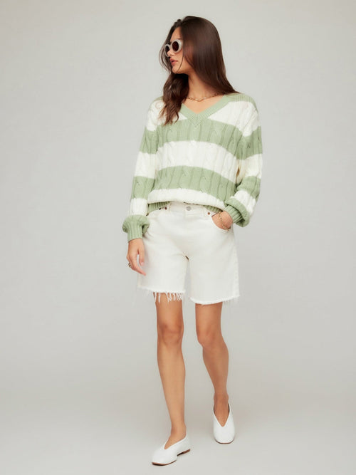 Avalee Stripe Cable Sweater