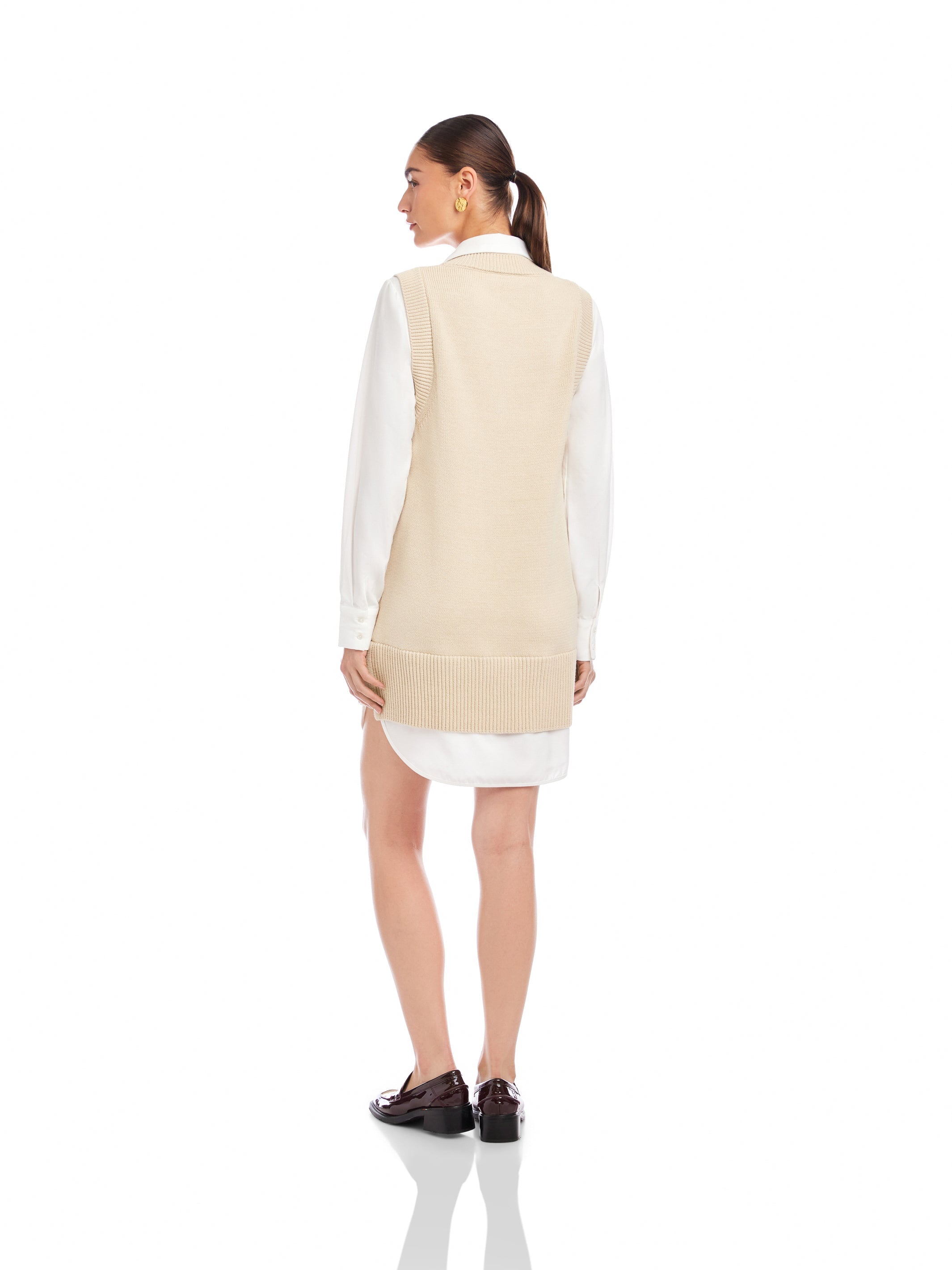 Elora Mixed Media Vest Dress