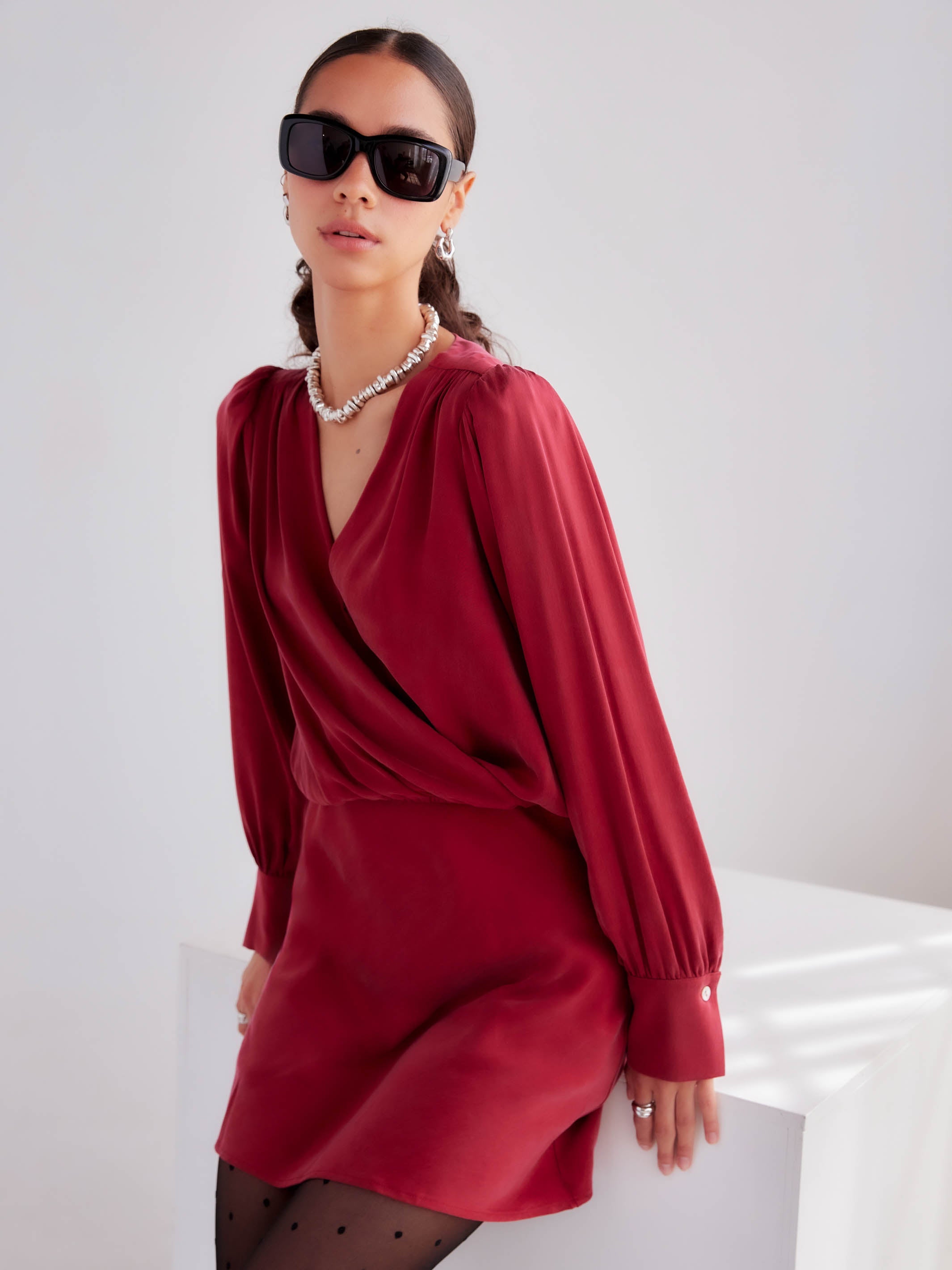 Denise Drape Front Dress