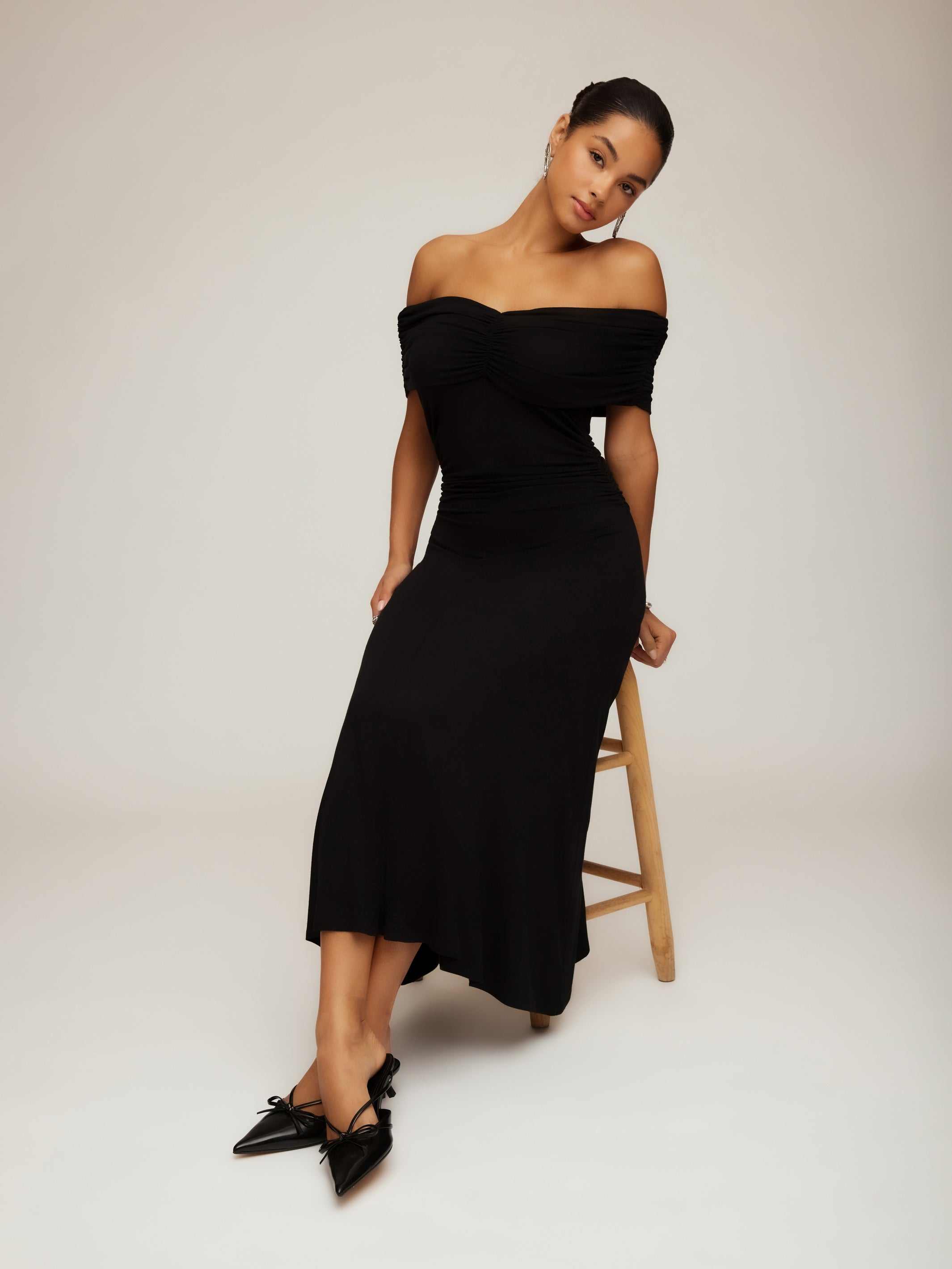 Ella Off-The-Shoulder Midi Dress