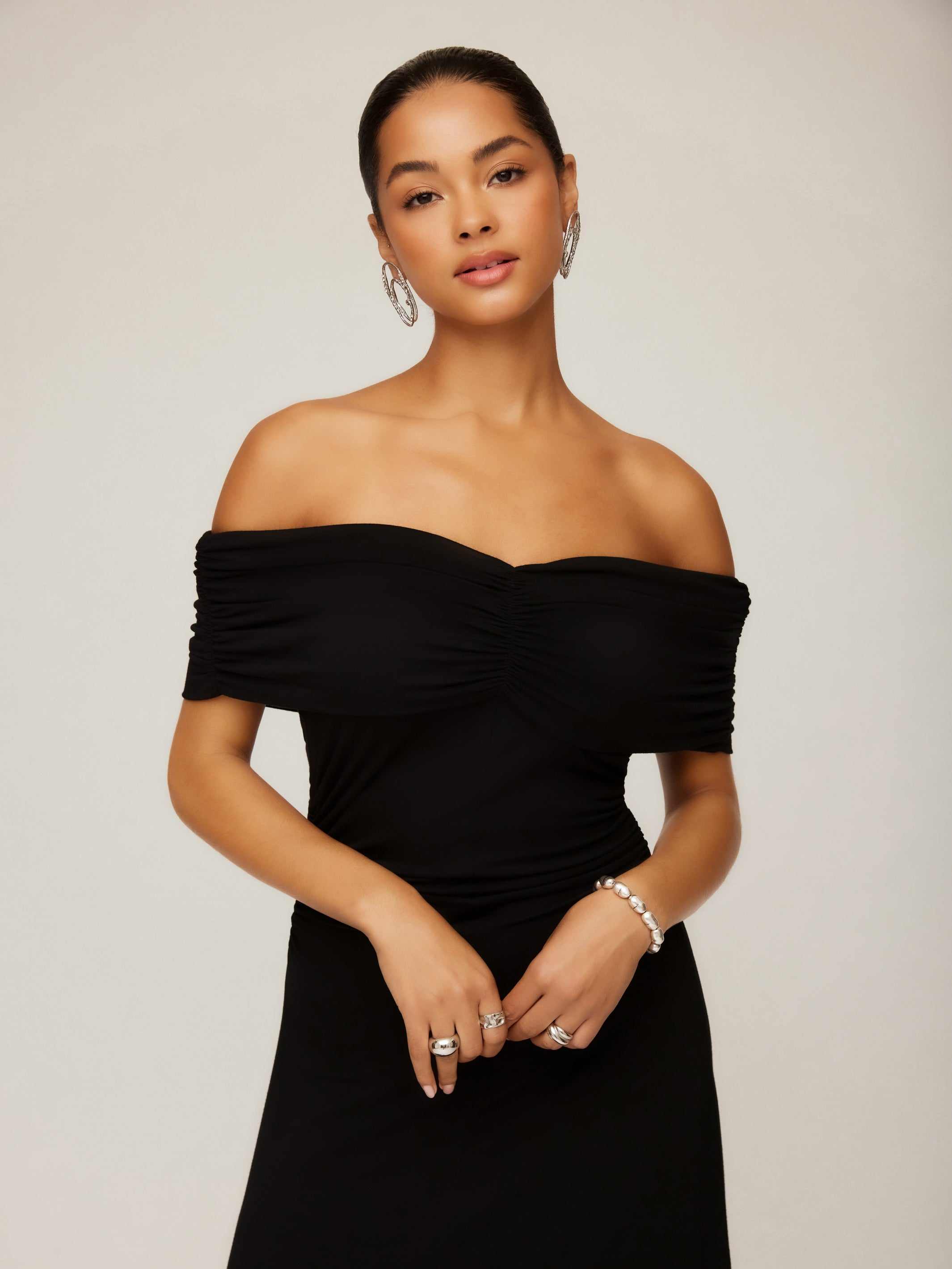 Ella Off-The-Shoulder Midi Dress