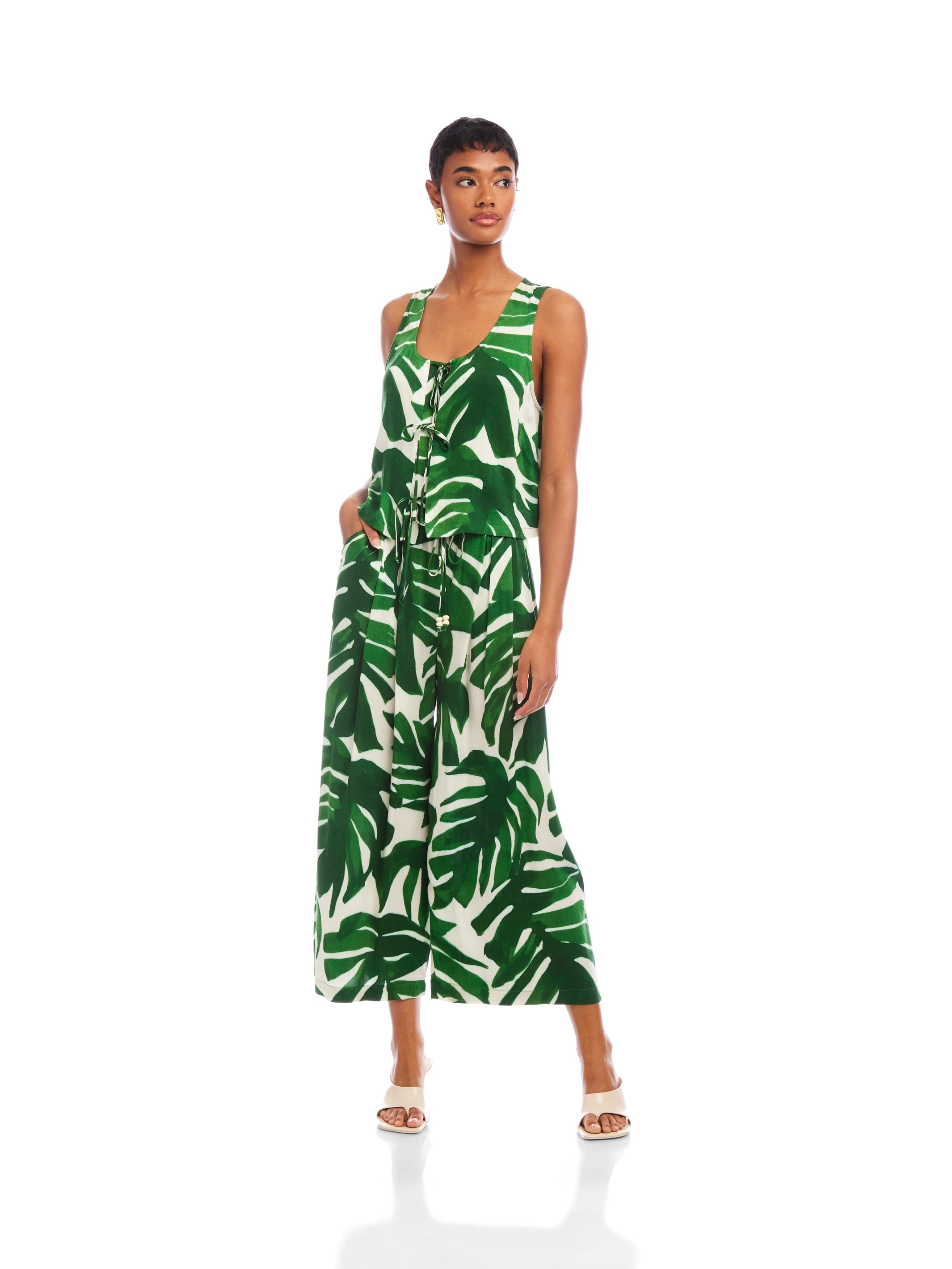 Emery Tie-Front Sleeveless Top