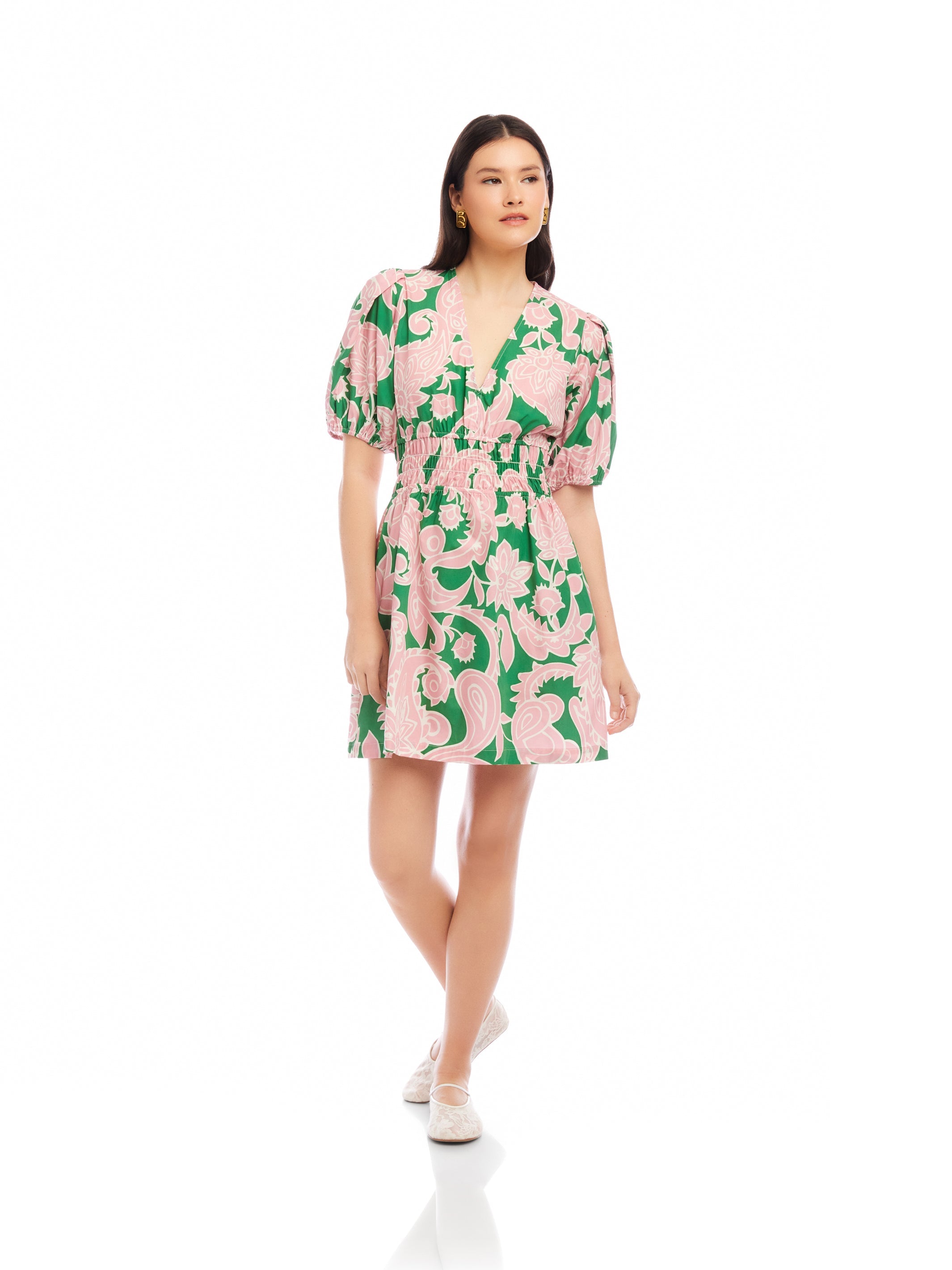 Penelope Shirred Waist Mini Dress