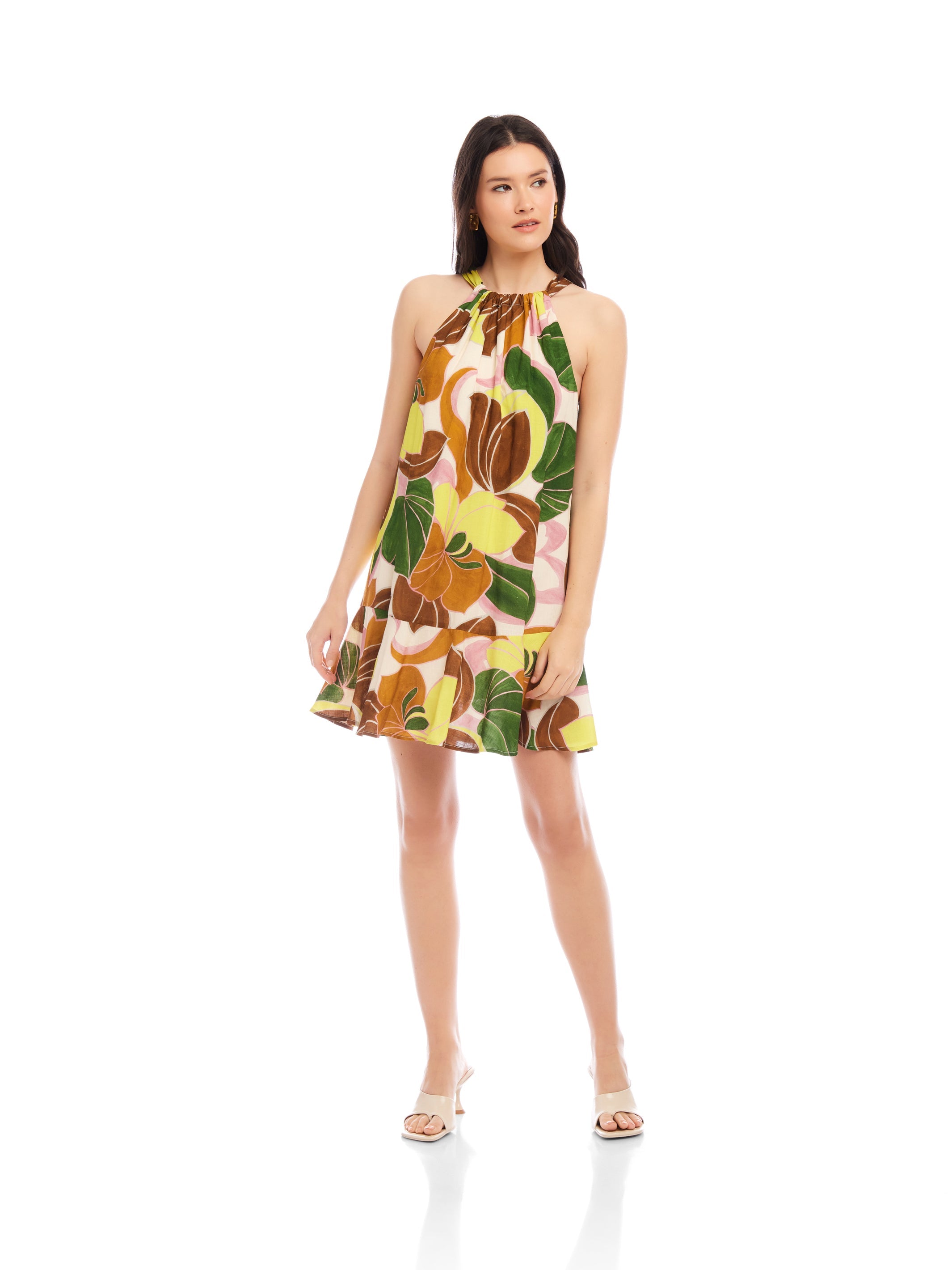 Brenda Ruffle Hem Dress