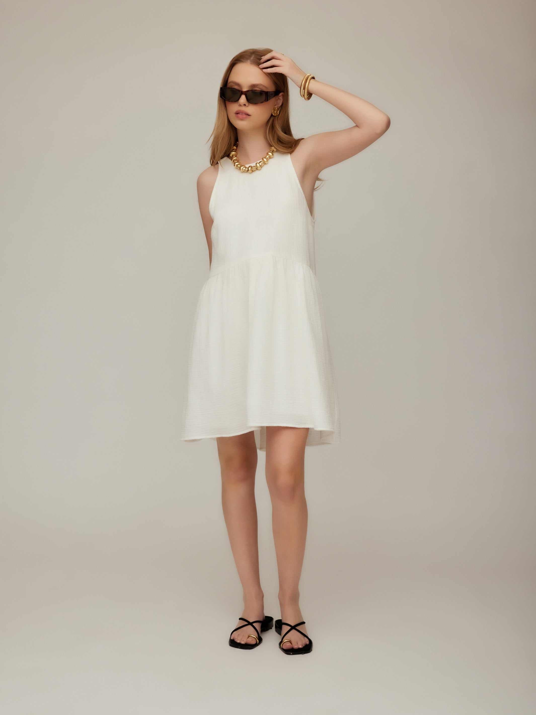 Cianni Tie-Neck Dress