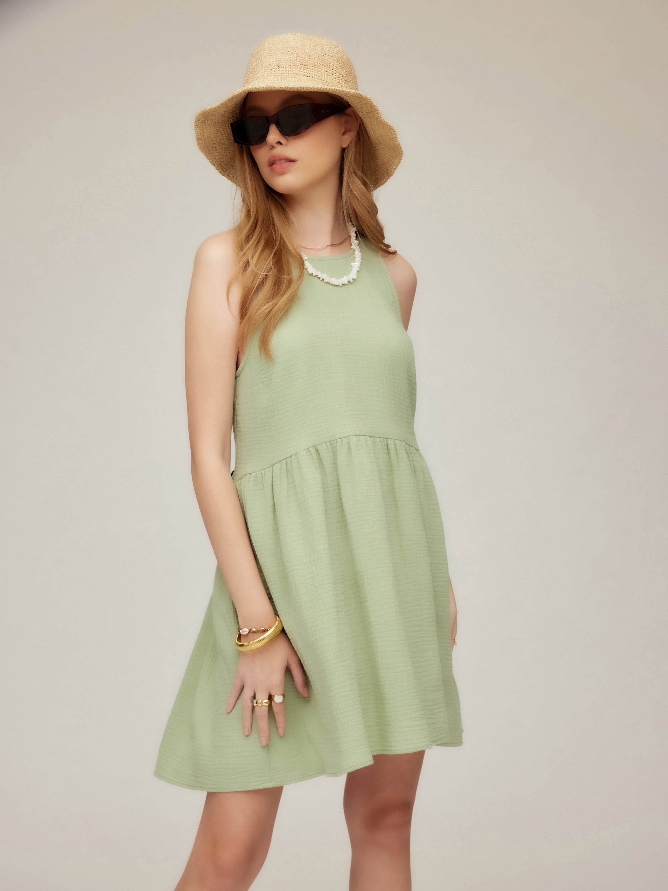 Cianni Tie-Neck Dress