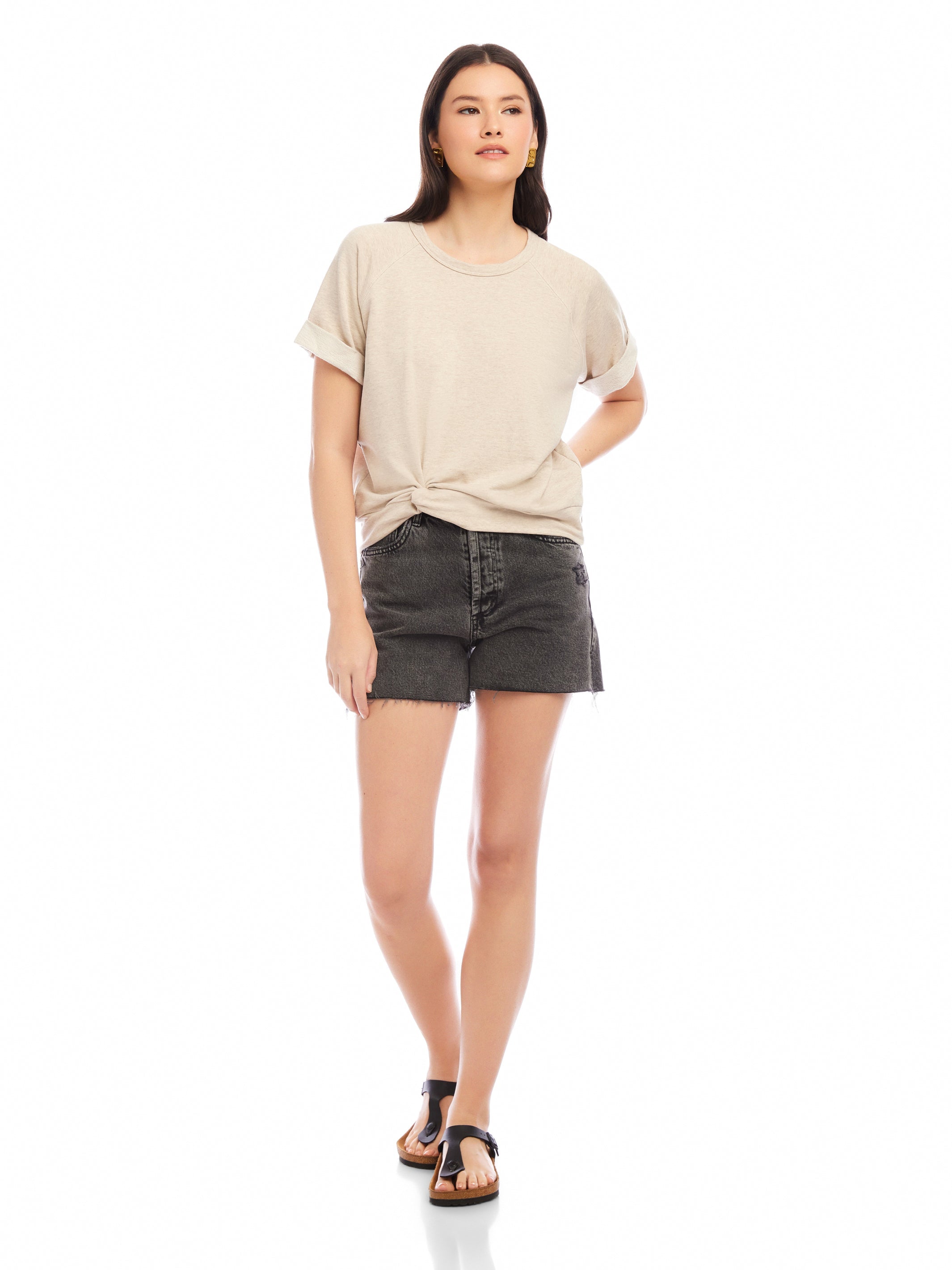 Meg Short Sleeve Twist Hem Top