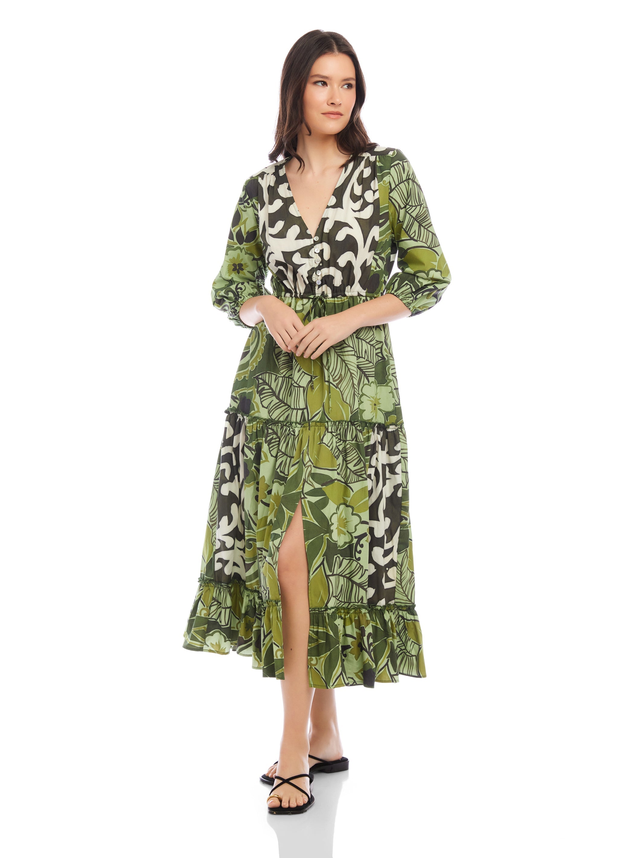 Nicki Tiered Ruffle Hem Dress