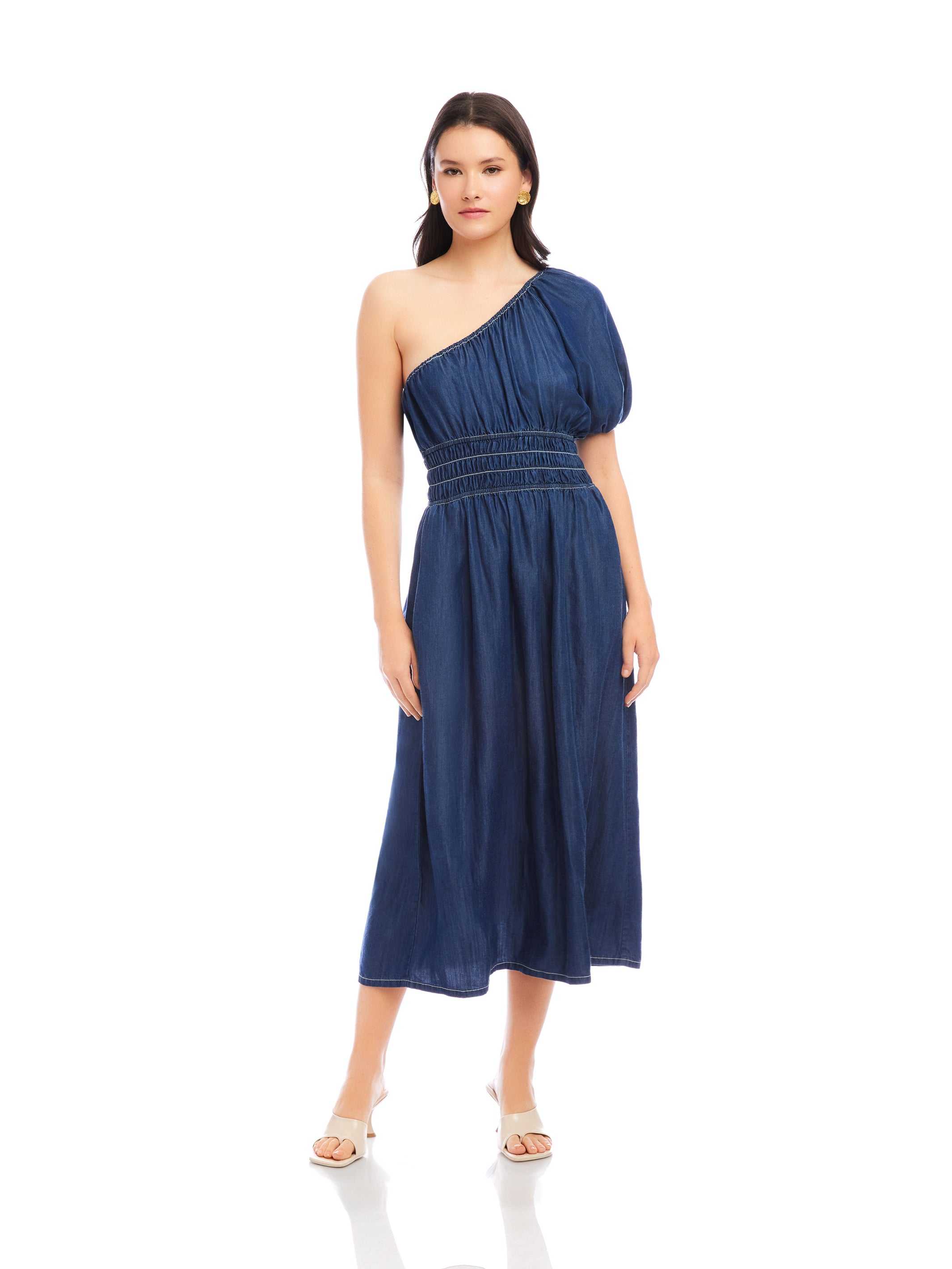 Abilene One-Shoulder Midi Dress