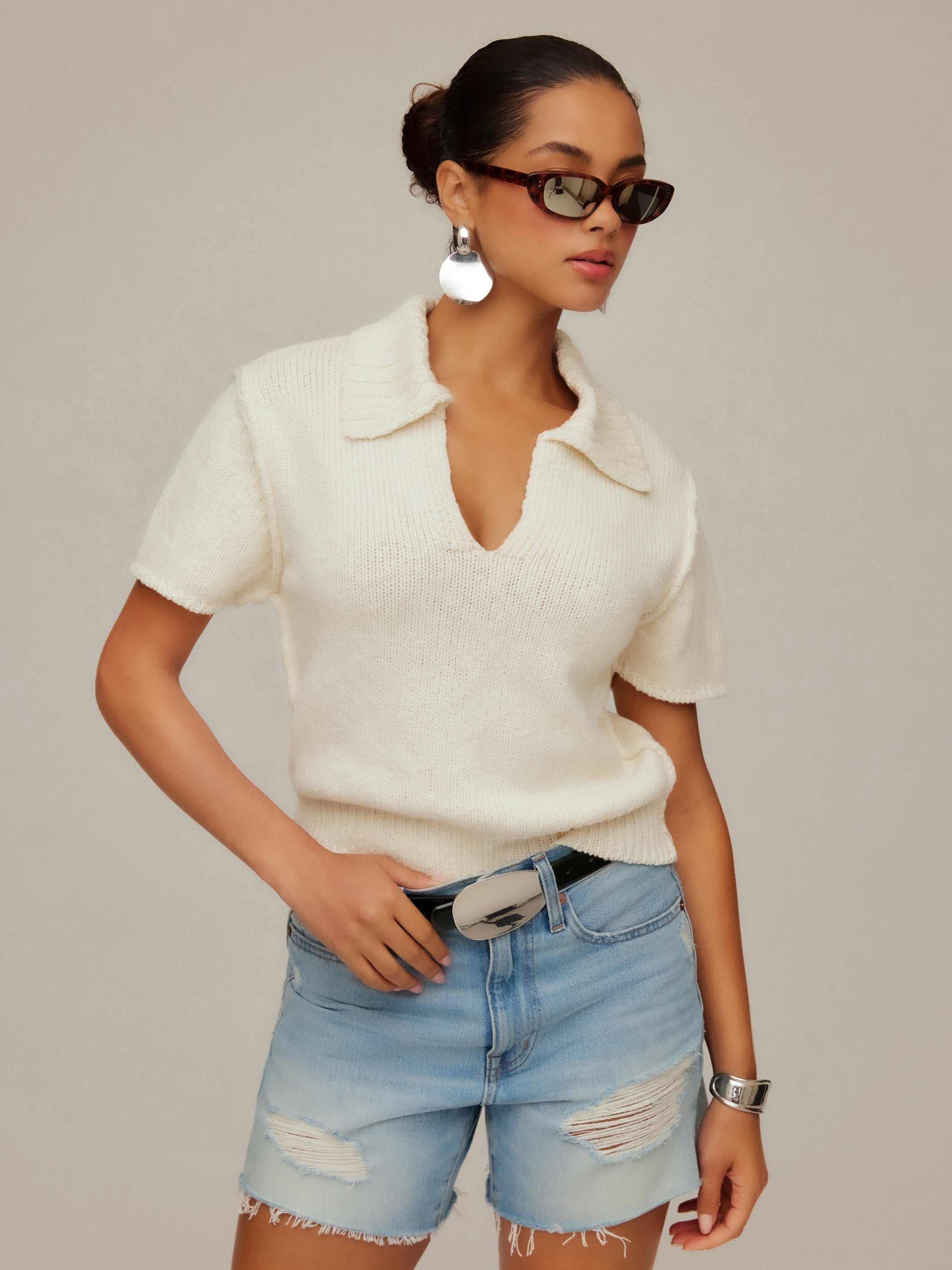 Evie Knit Polo Top