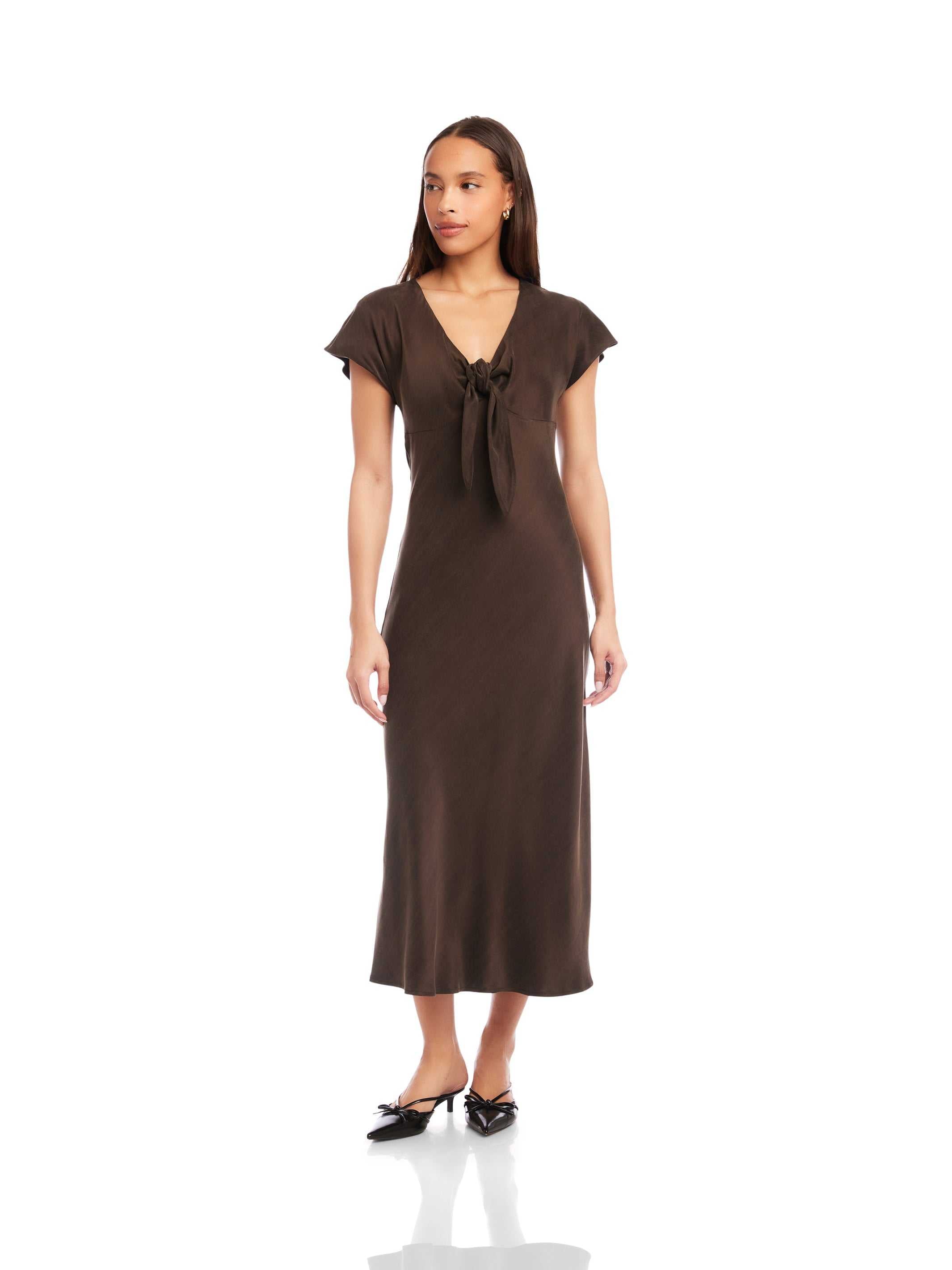 Emmeline Tie-Front Bias Dress