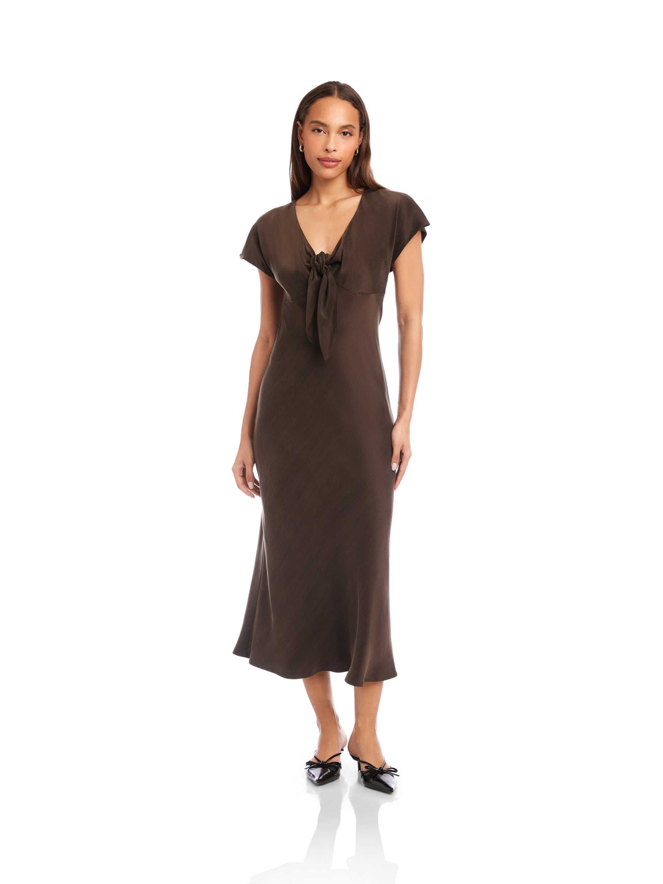 Emmeline Tie-Front Bias Dress