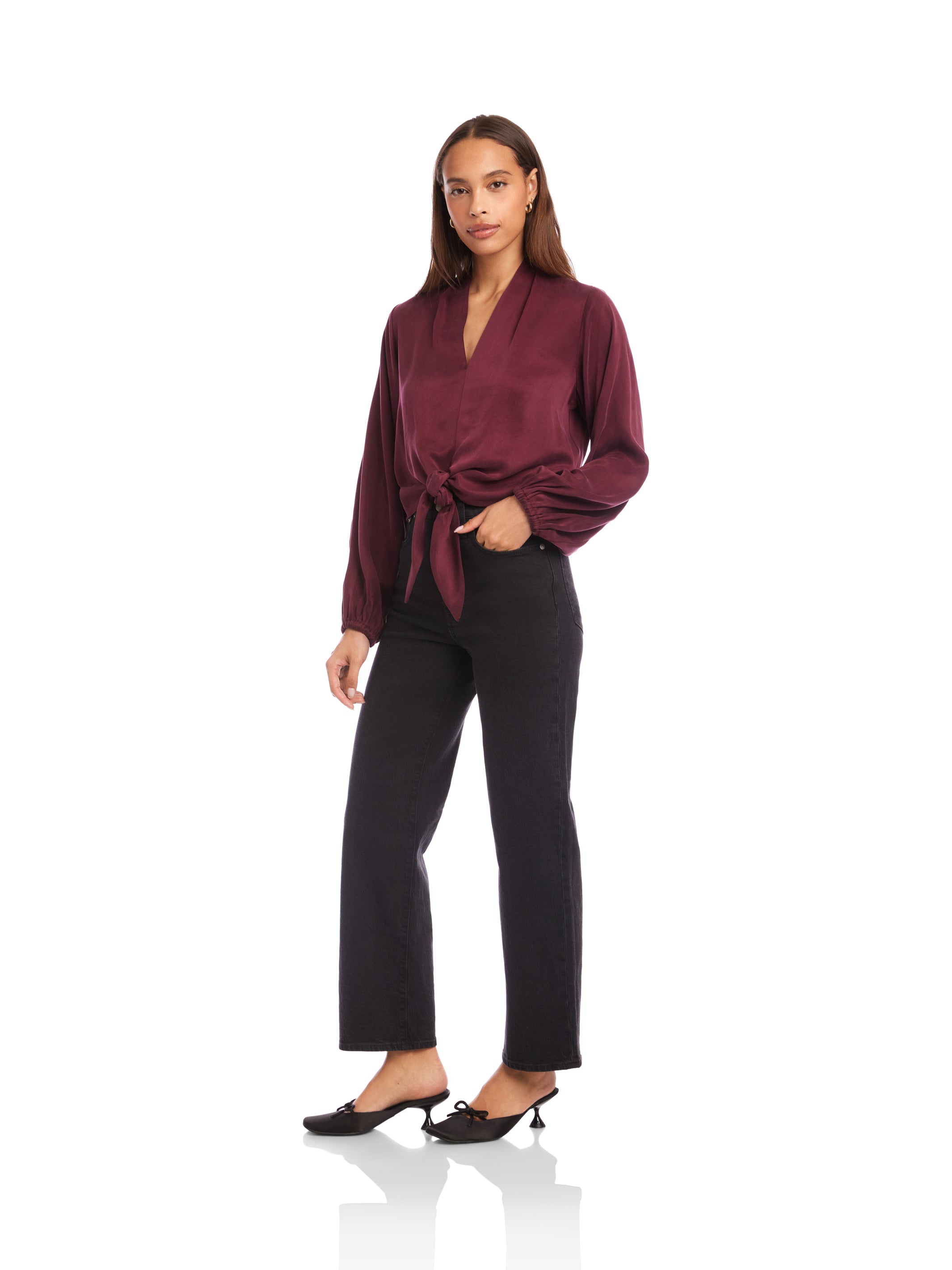 Scarlet Tie-Front Top