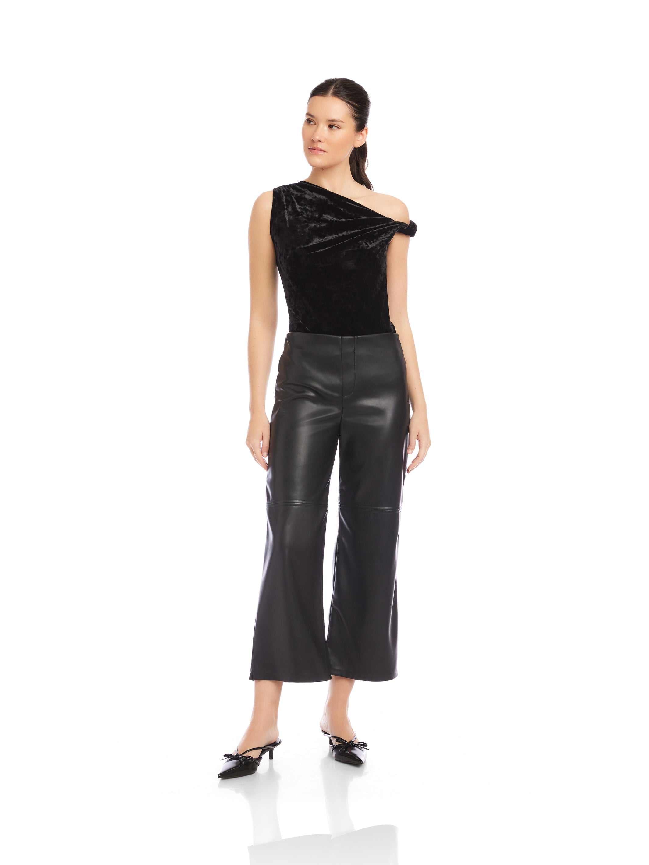 Faux Leather Cropped Pants