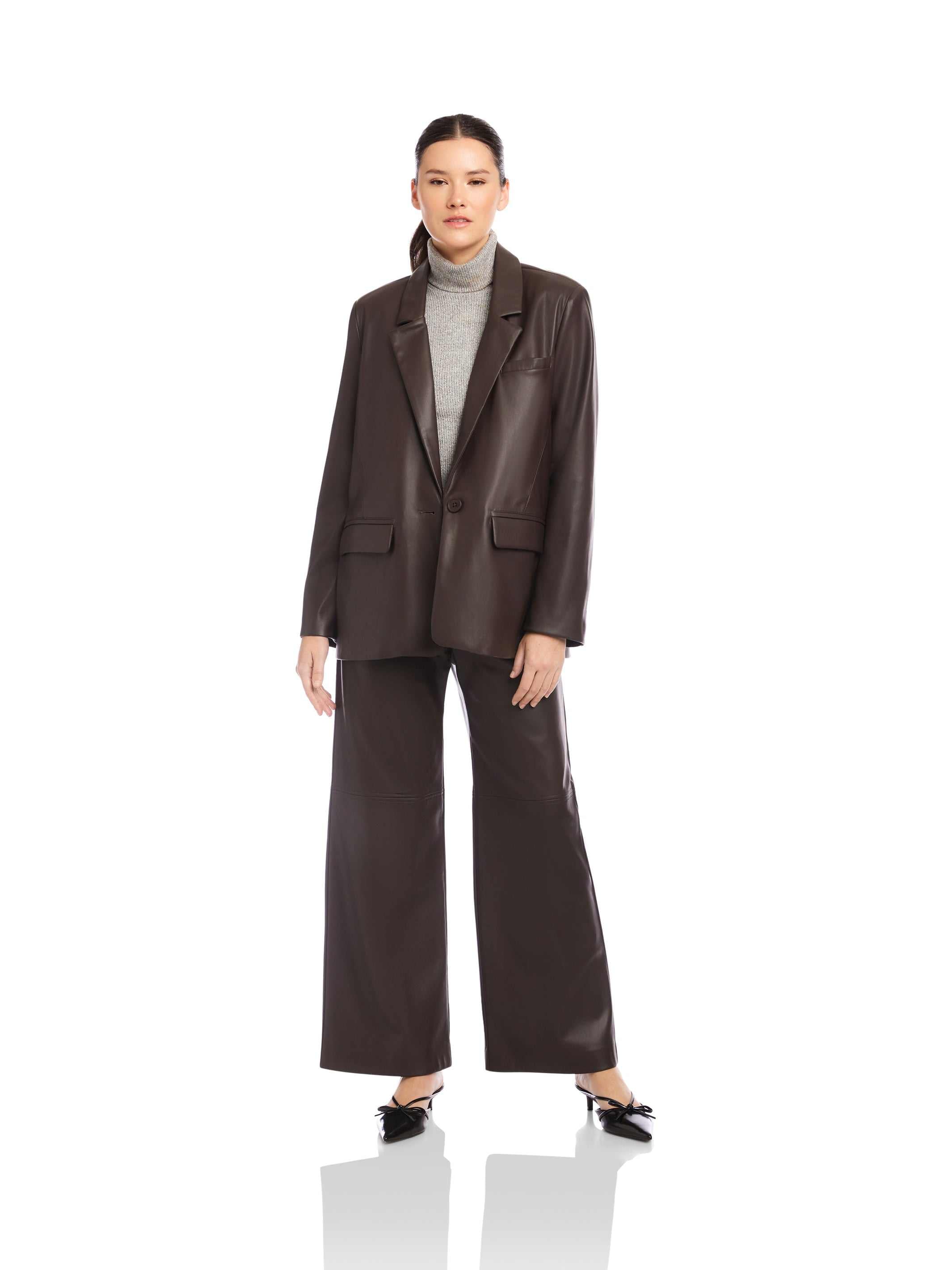 Regan Faux Leather Blazer