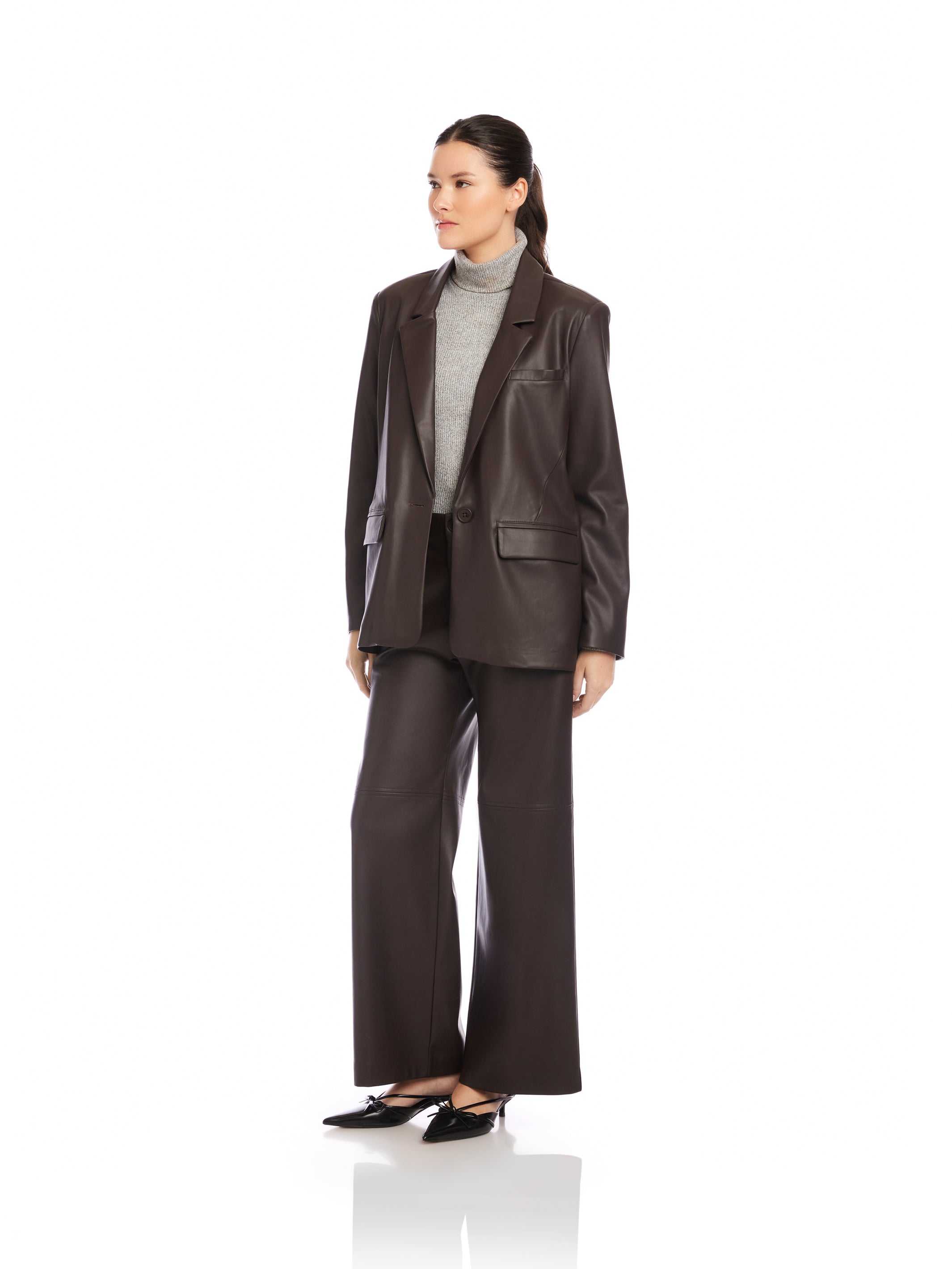 Regan Faux Leather Blazer