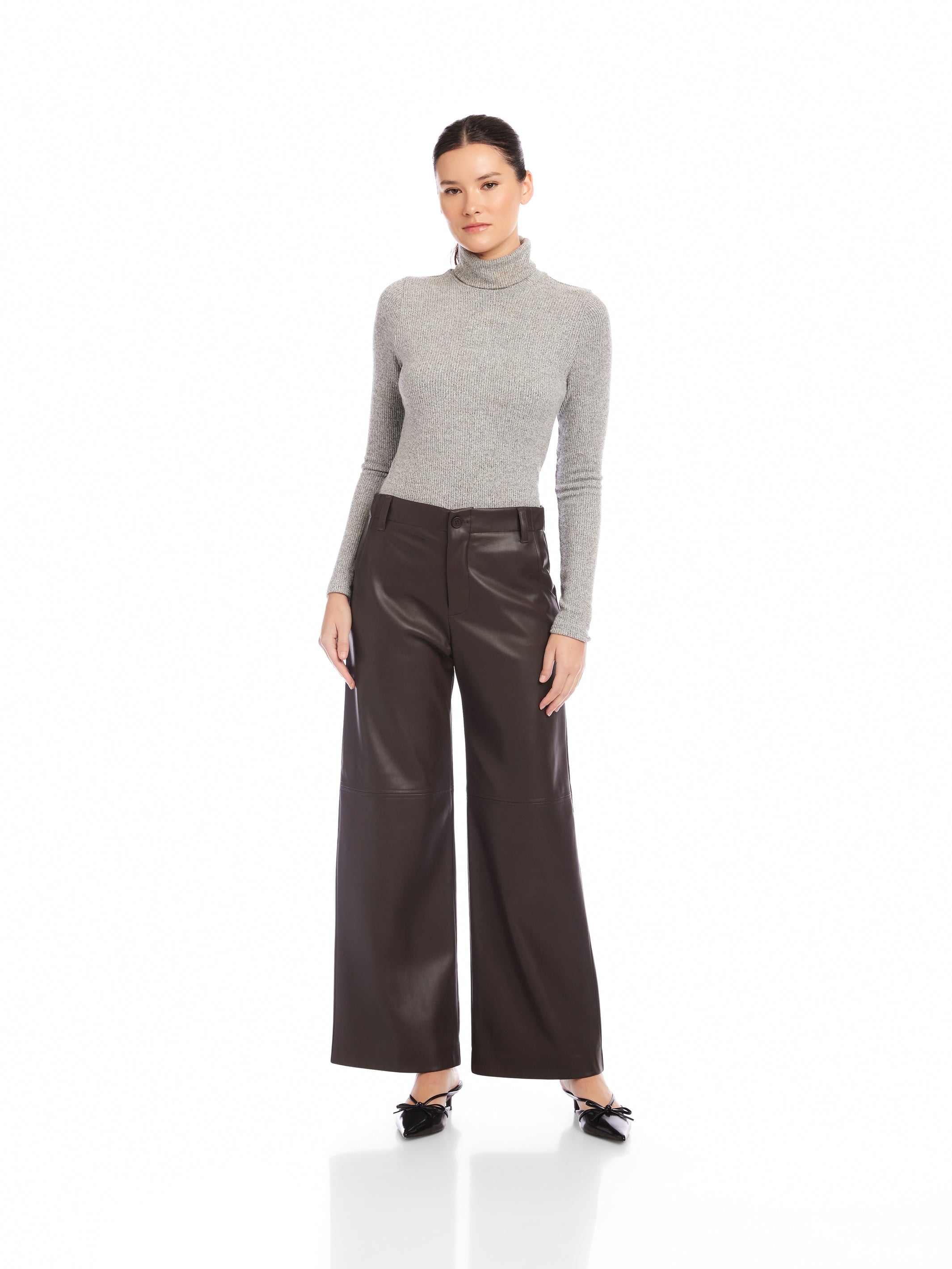 Lara Faux Leather Wide-Leg Pants