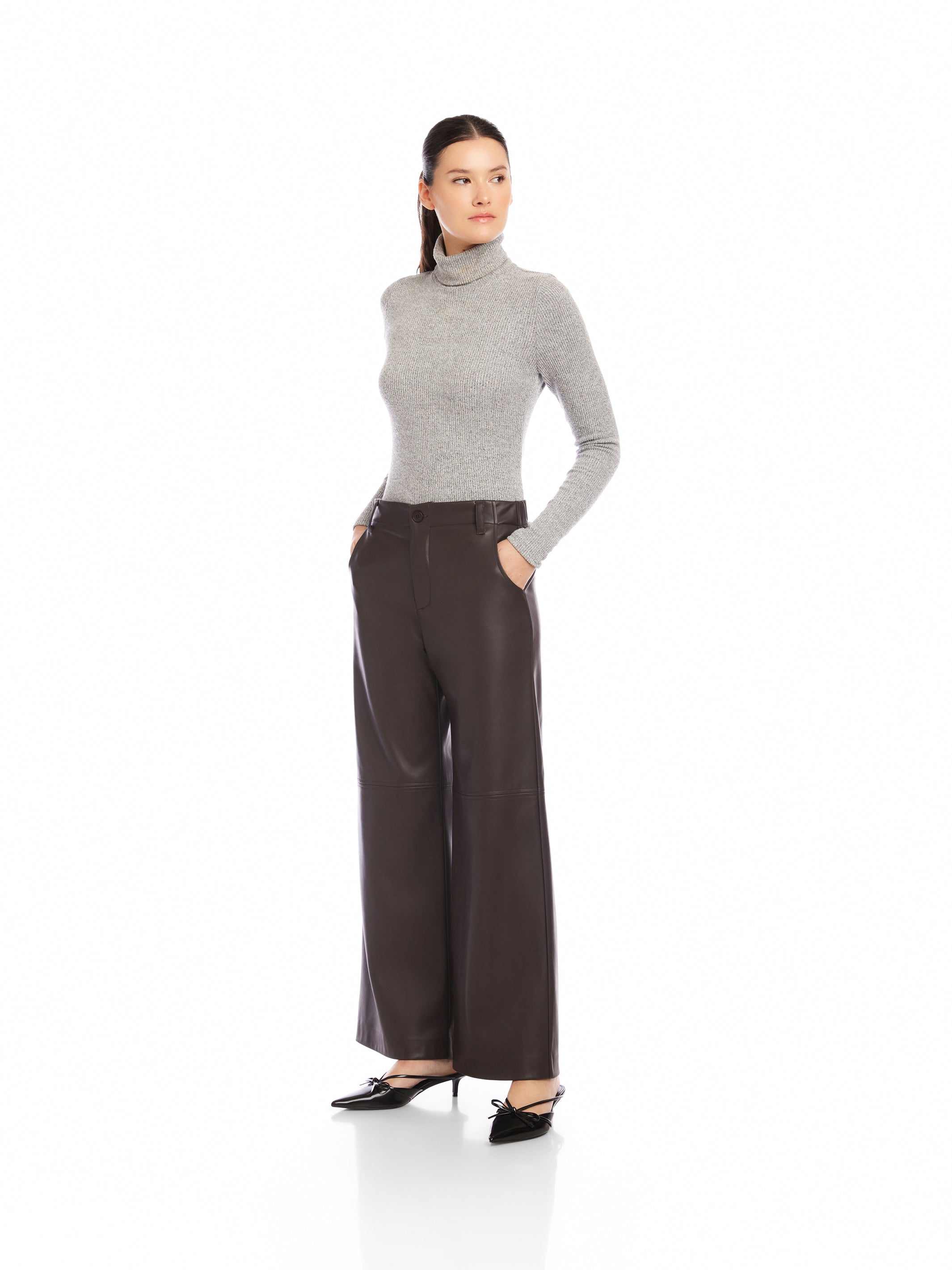 Lara Faux Leather Wide-Leg Pants