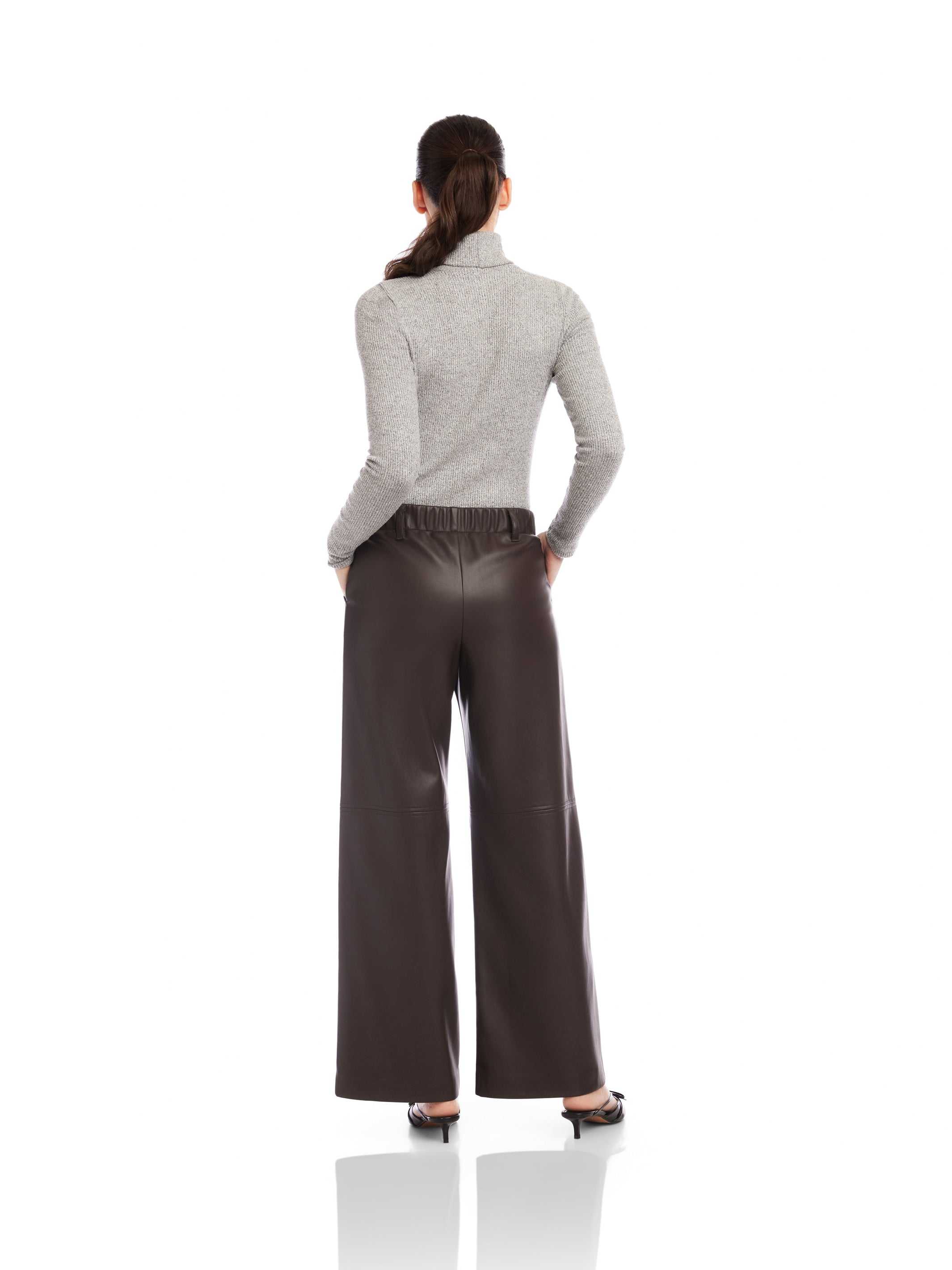 Lara Faux Leather Wide-Leg Pants