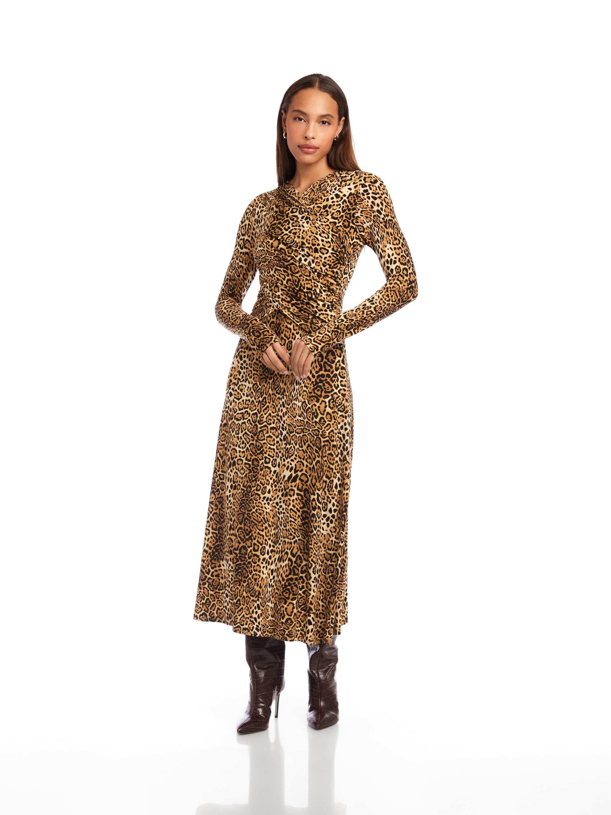 Kourtney Cross-Front Midi Dress