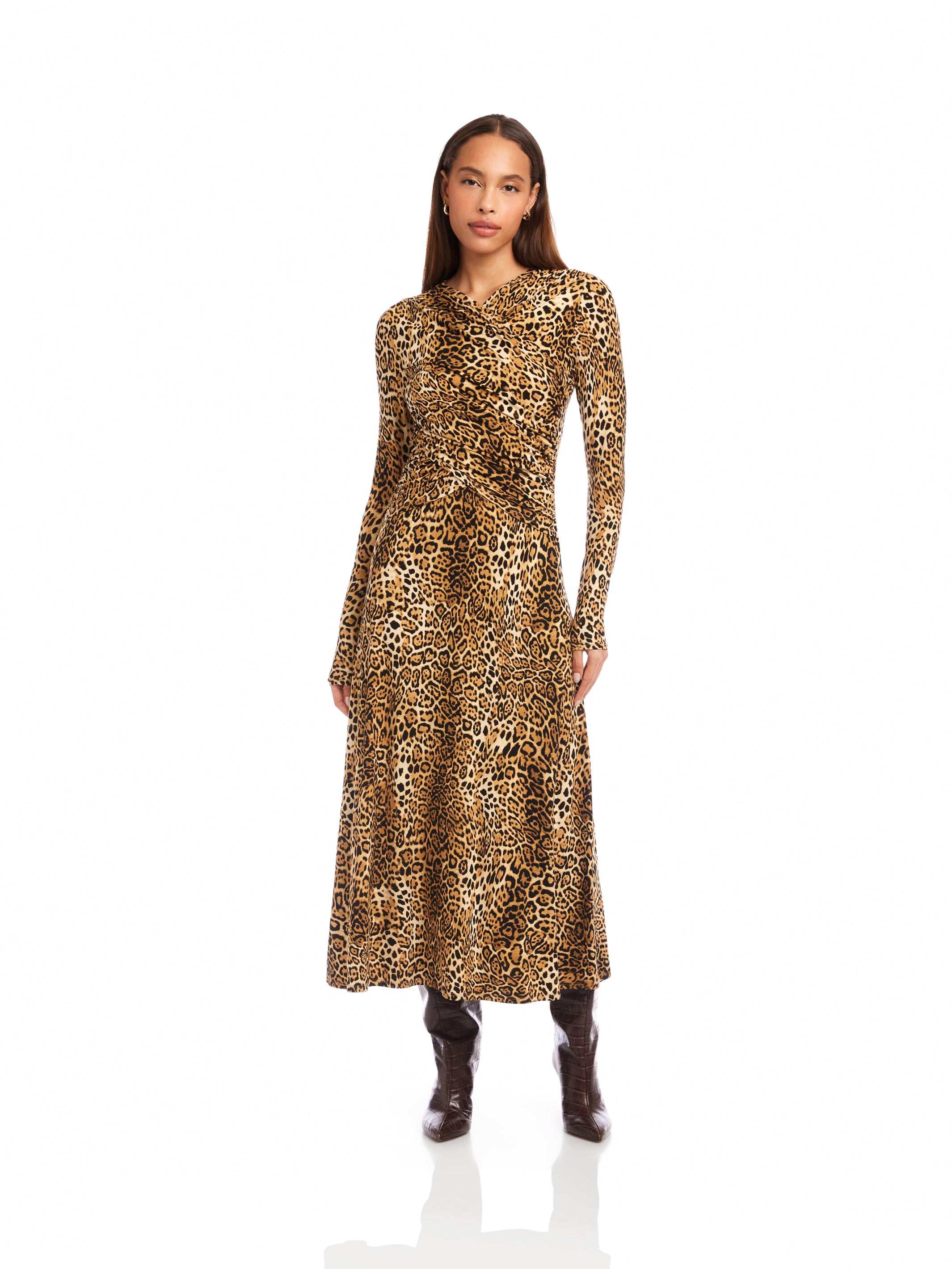 Kourtney Cross-Front Midi Dress