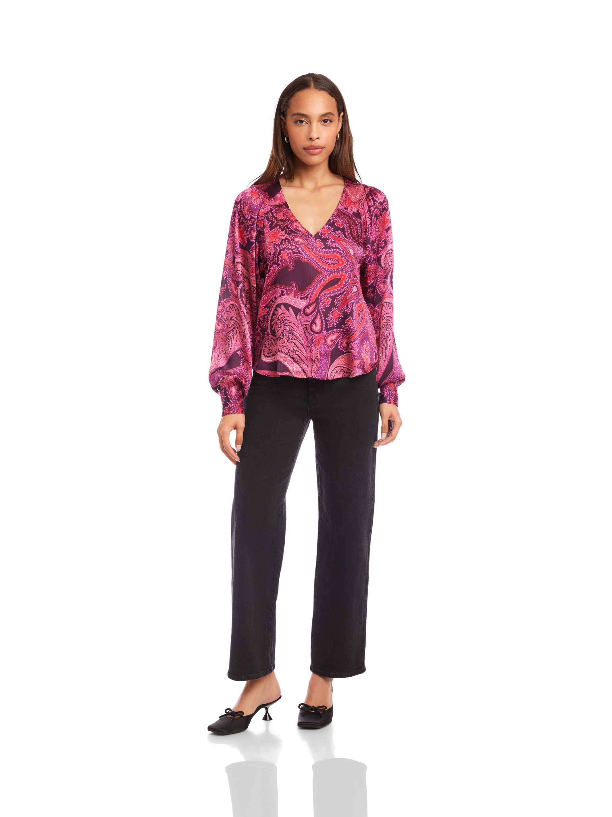 Natasha V-Neck Puff Sleeve Top