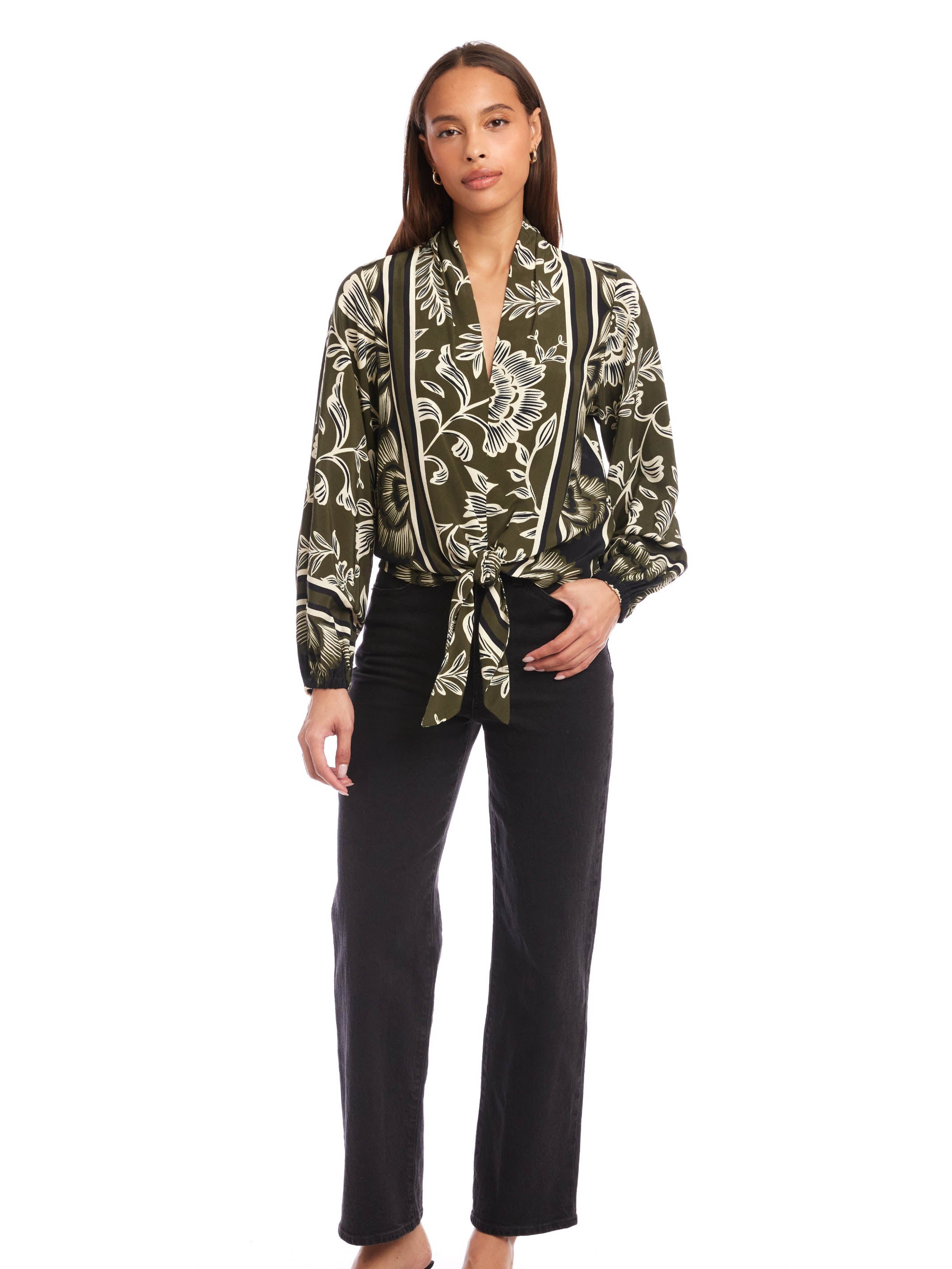 Scarlet Tie Front Top