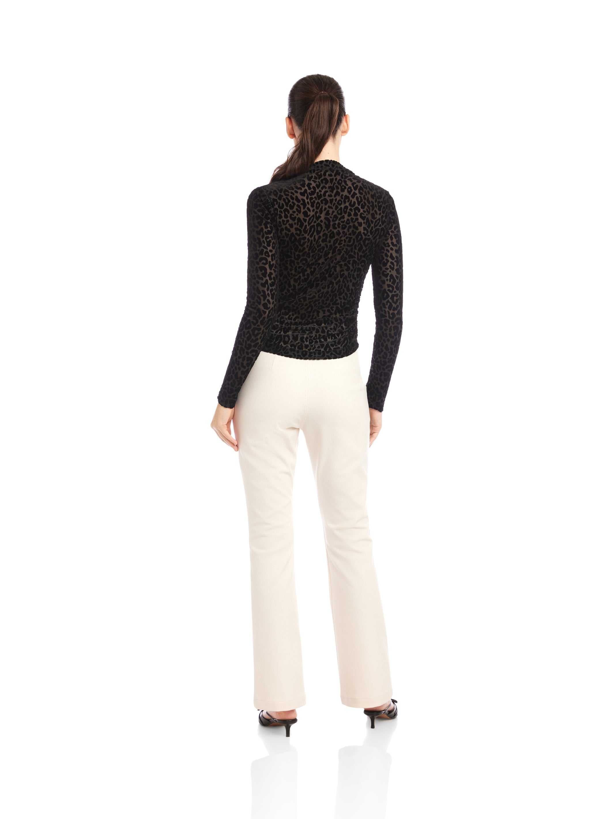 Khami Velvet Burnout Shirred Top