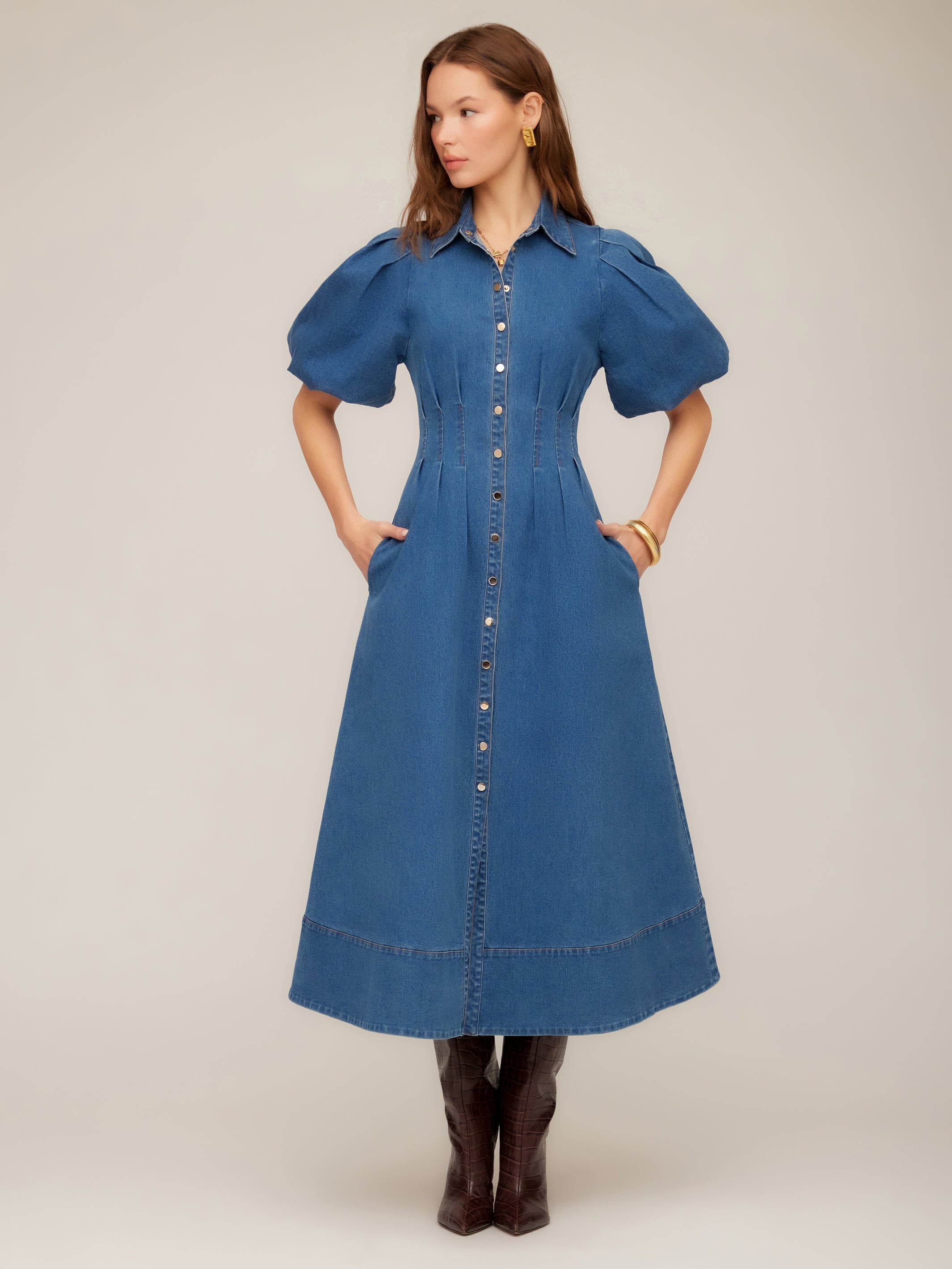 Esme Denim Midi Dress