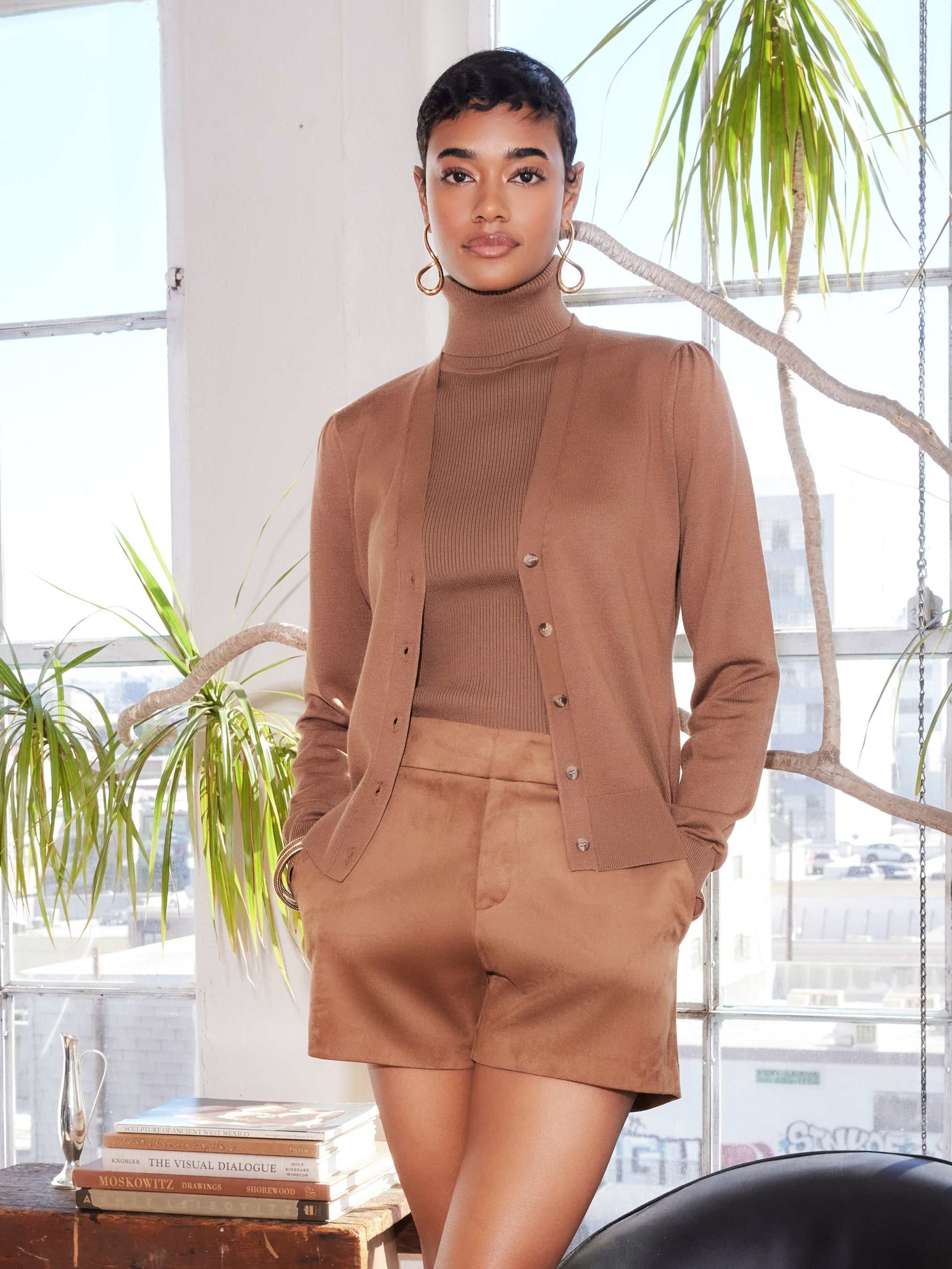 Faux Suede Modern Shorts