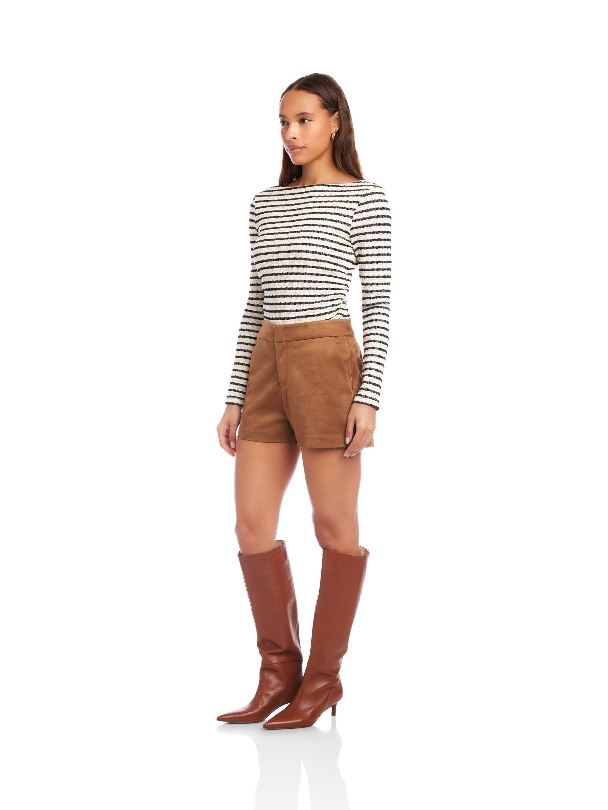 Faux Suede Modern Shorts