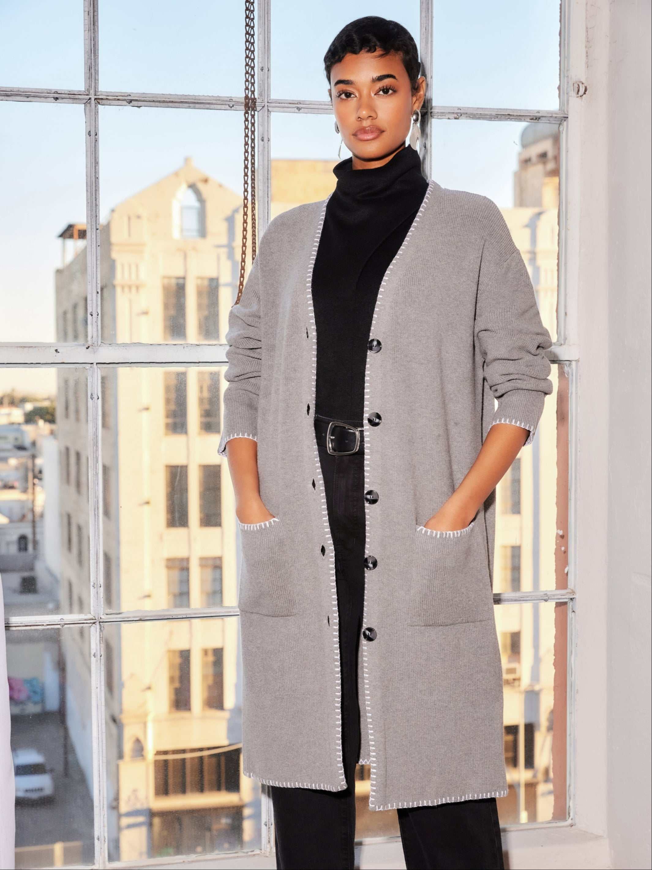 Ariel Edge Stitch Cardigan Sweater