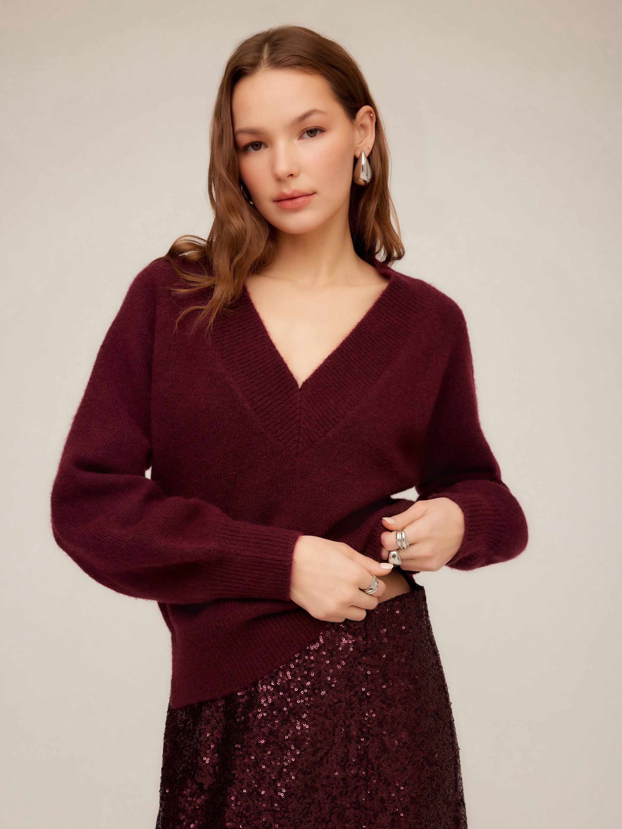 Heather V-Neck Sweater
