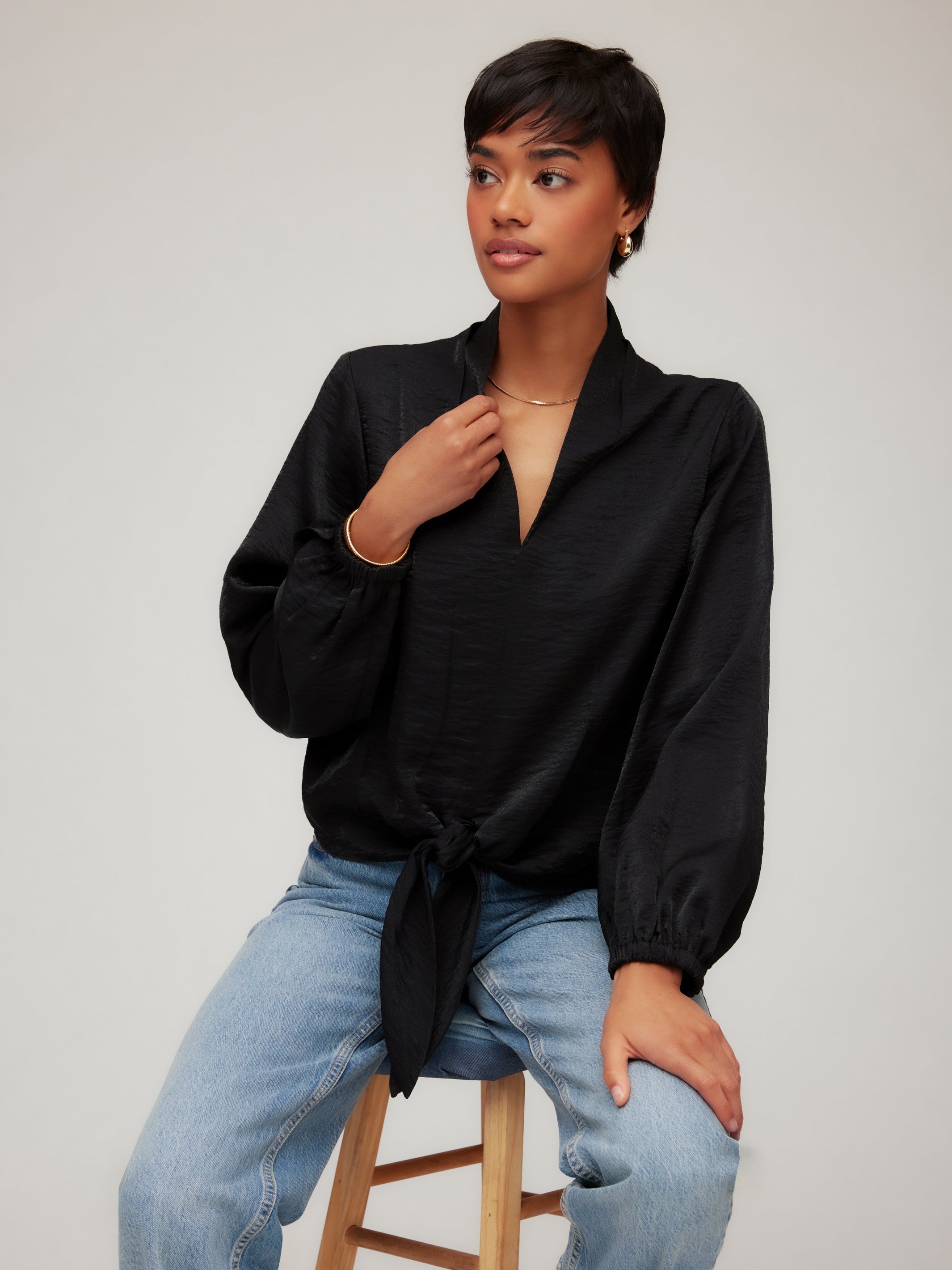 Scarlet Tie-Front Top