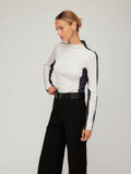 Cass Colorblock Mockneck Top