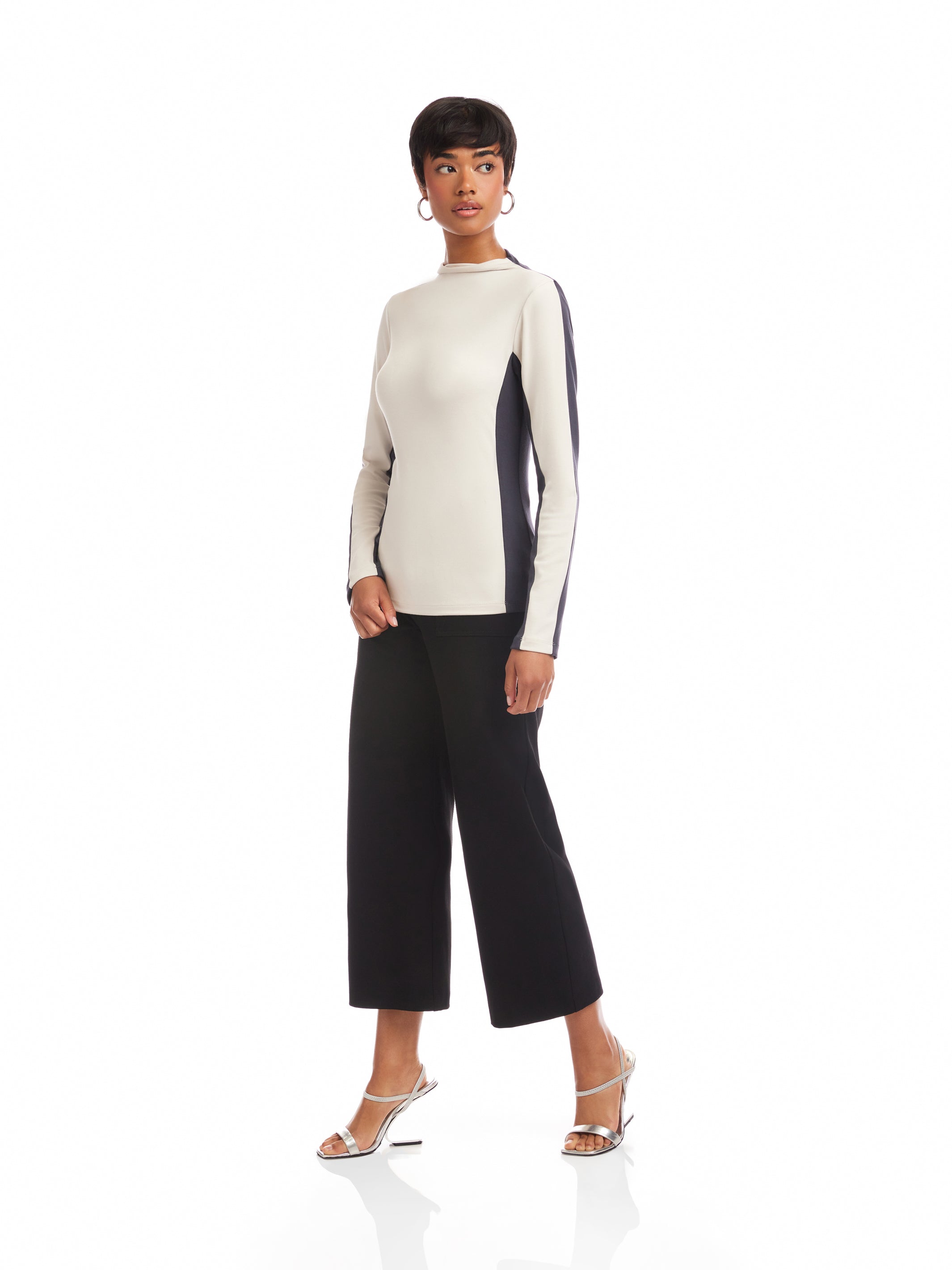 Cass Colorblock Mockneck Top