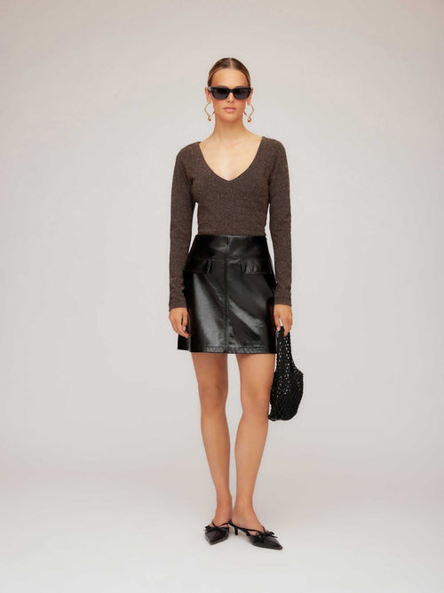 Britney Faux Patent Leather Mini Skirt