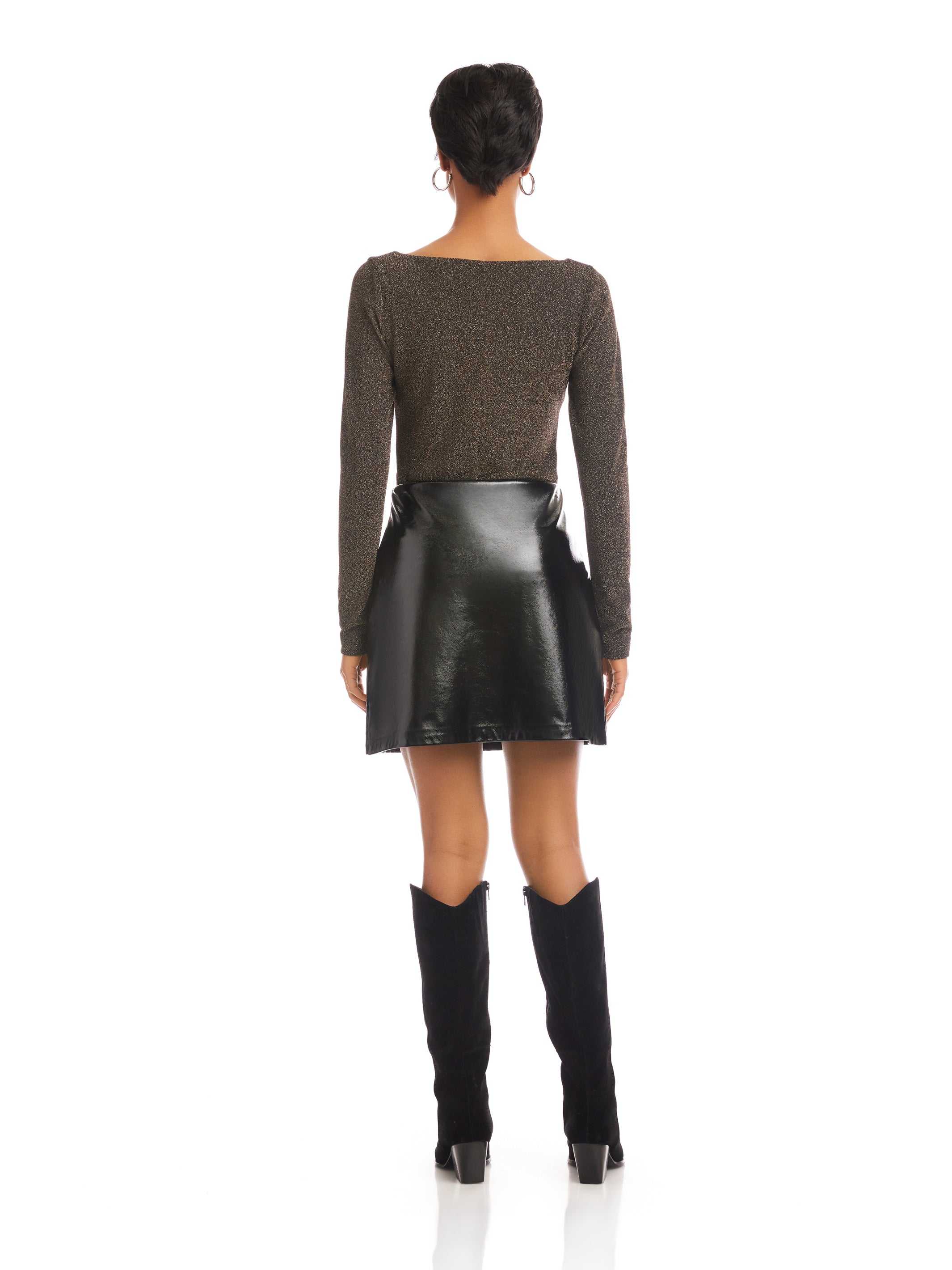 Britney Faux Patent Leather Mini Skirt