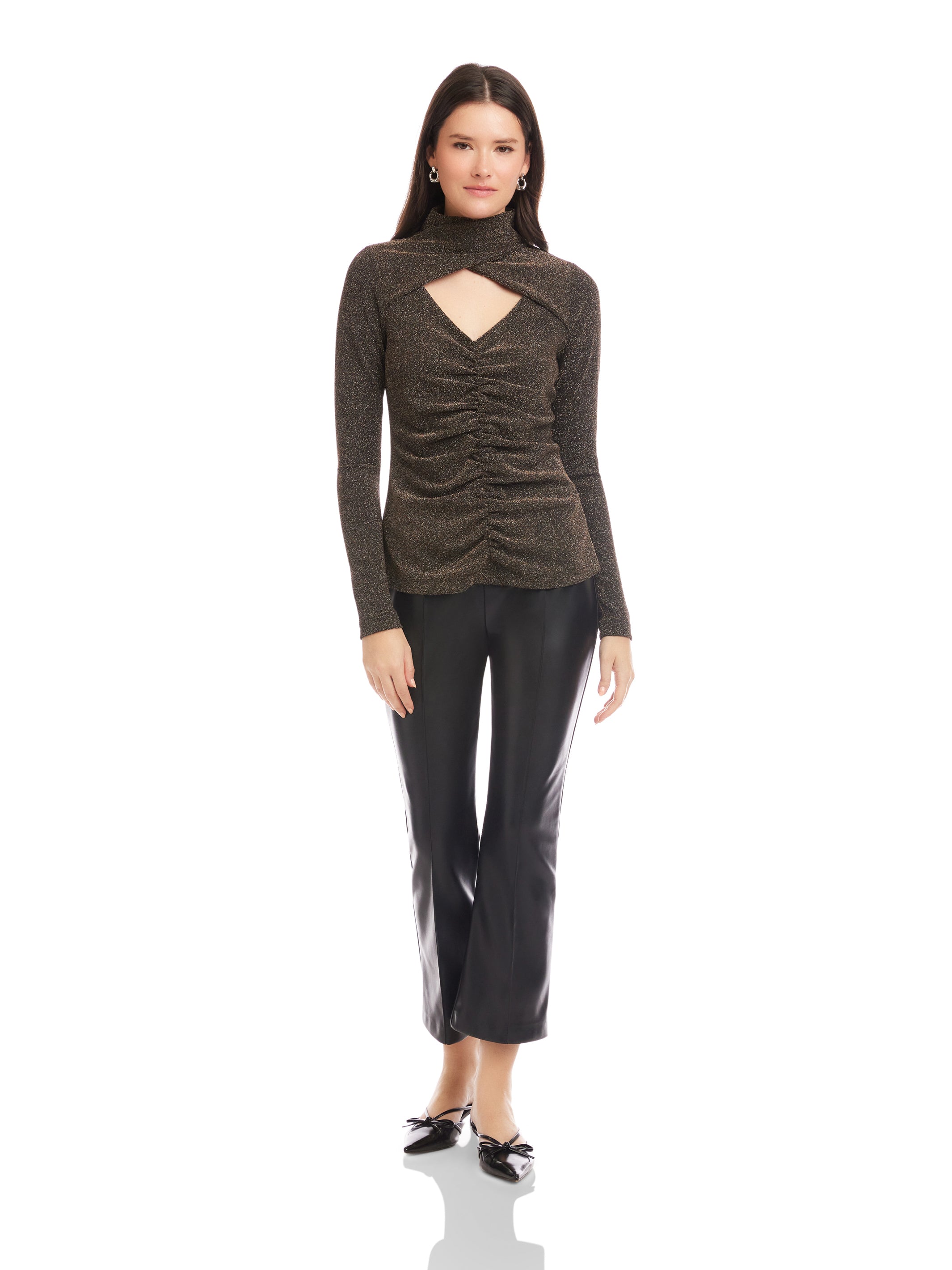 Adina Crossover Turtleneck Top