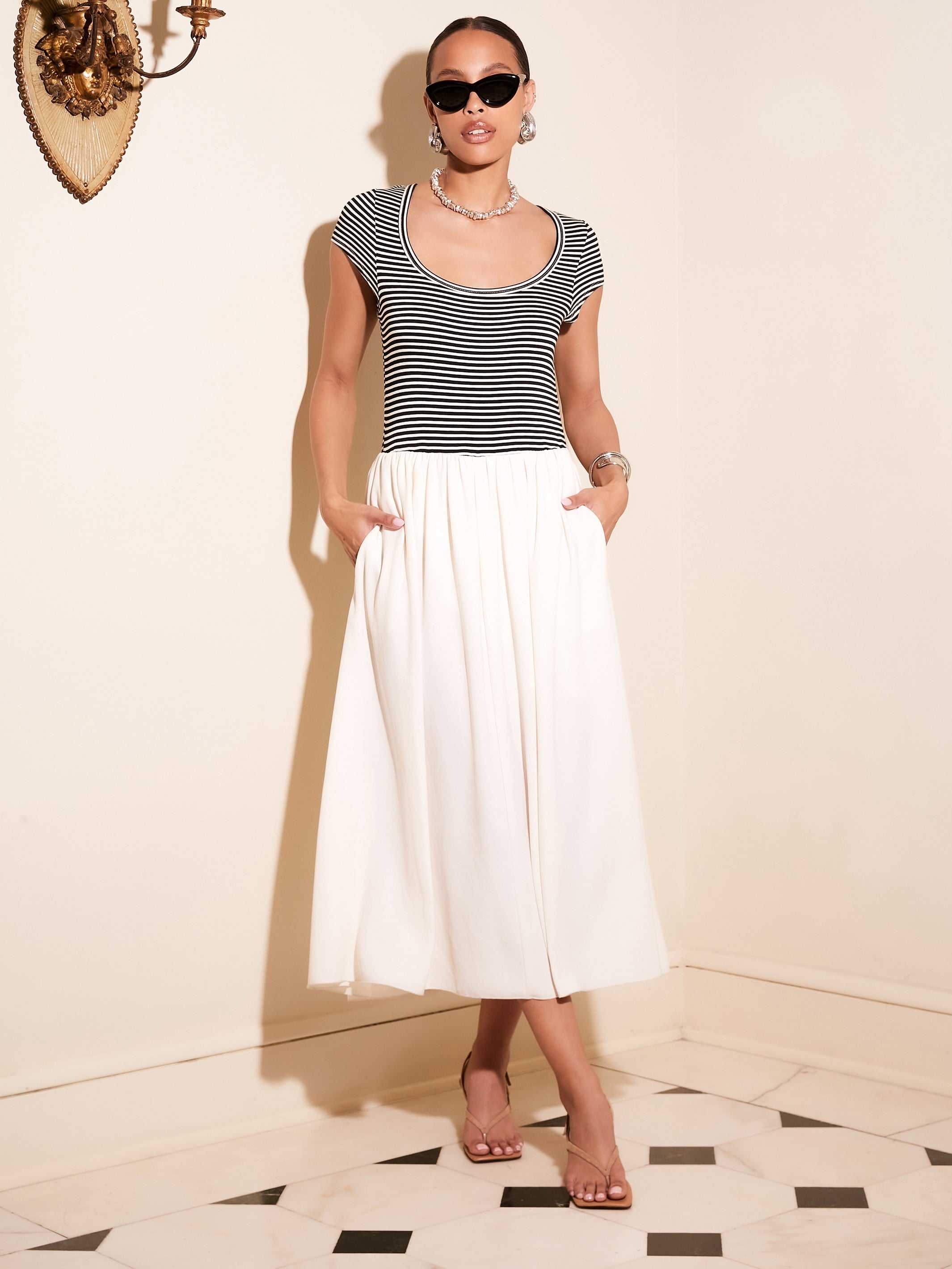 Contrast Hem Sylvie Dress