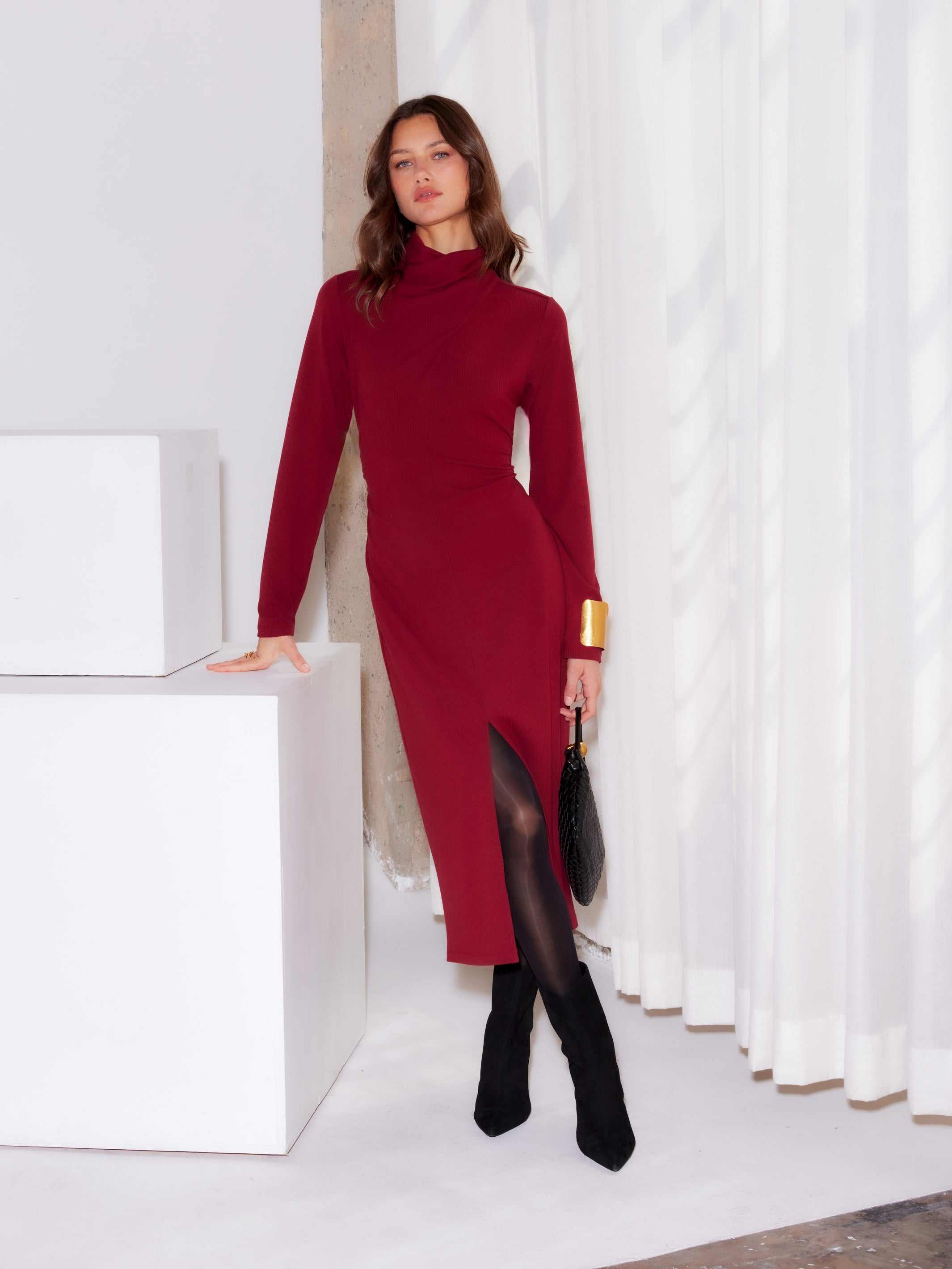 Tasha Turtleneck Midi Dress