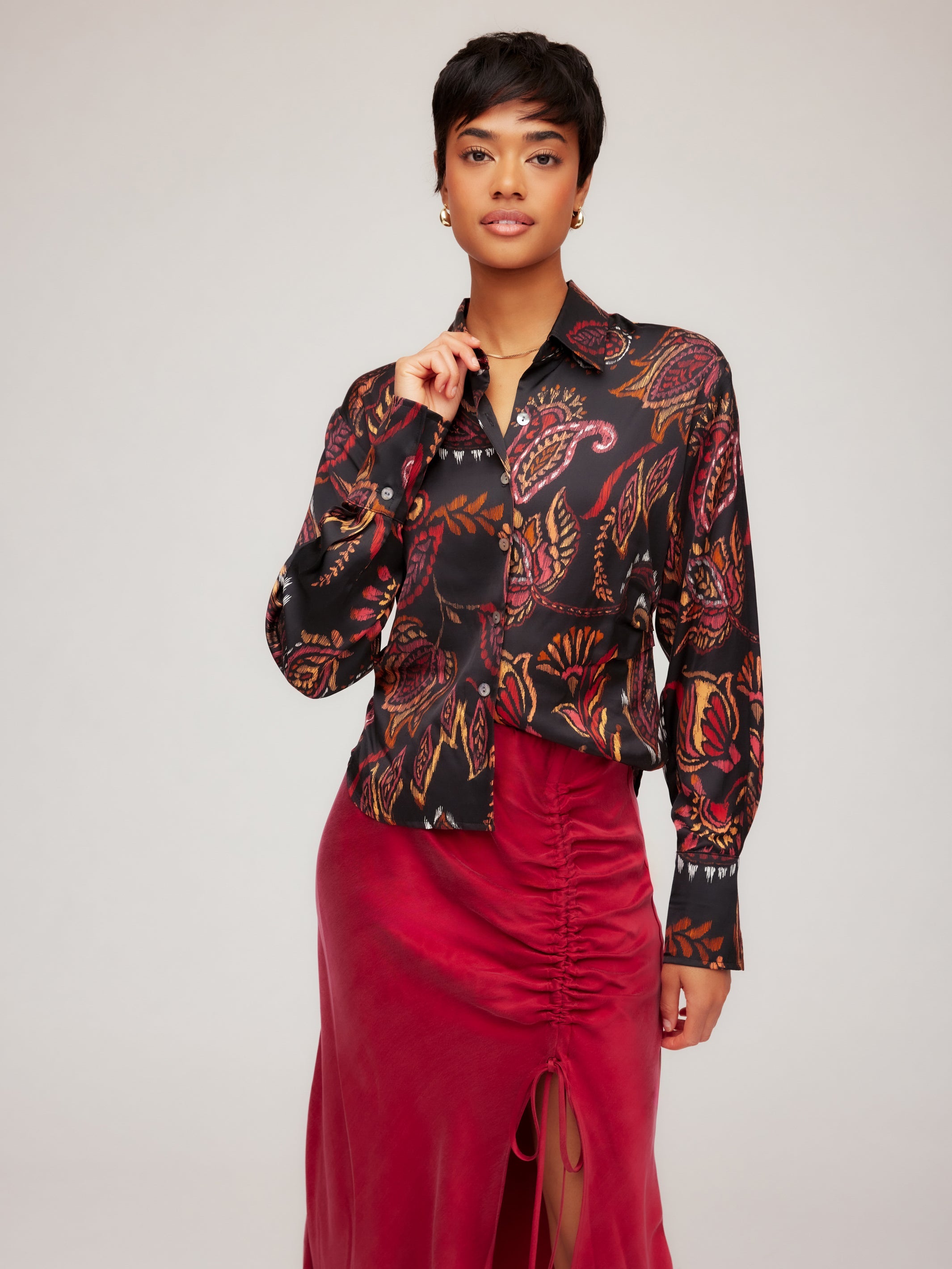 Tawnie Side-Pleat Shirt