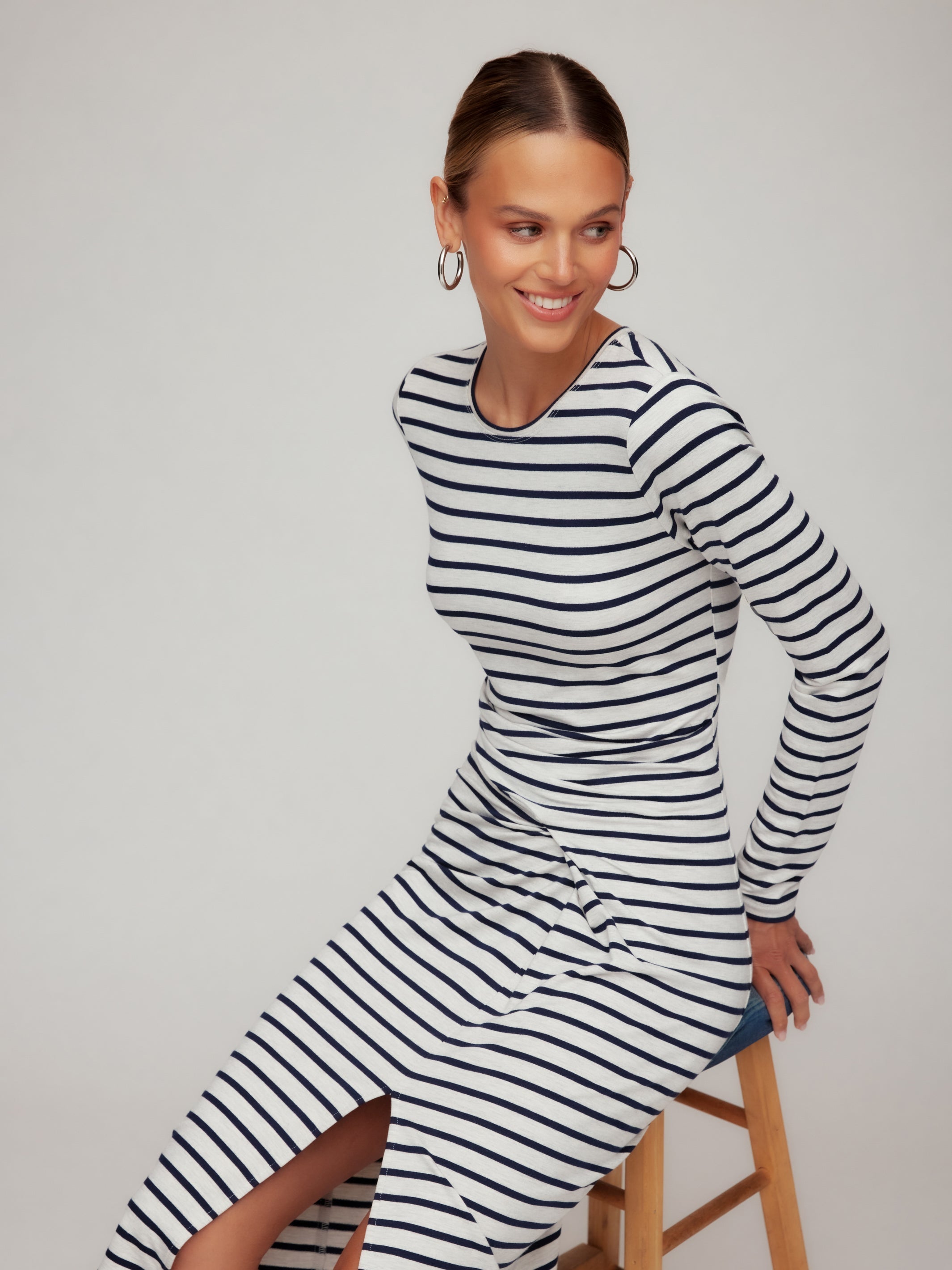 Sadie Side-Drape Midi Dress