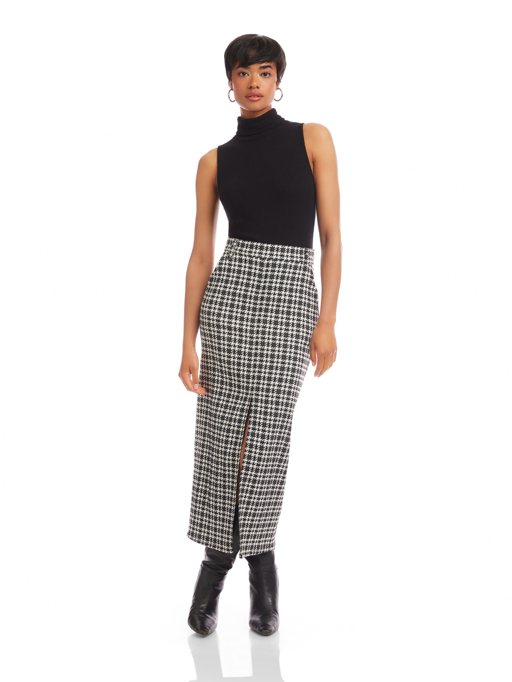 Elyce Front Slit Midi Skirt