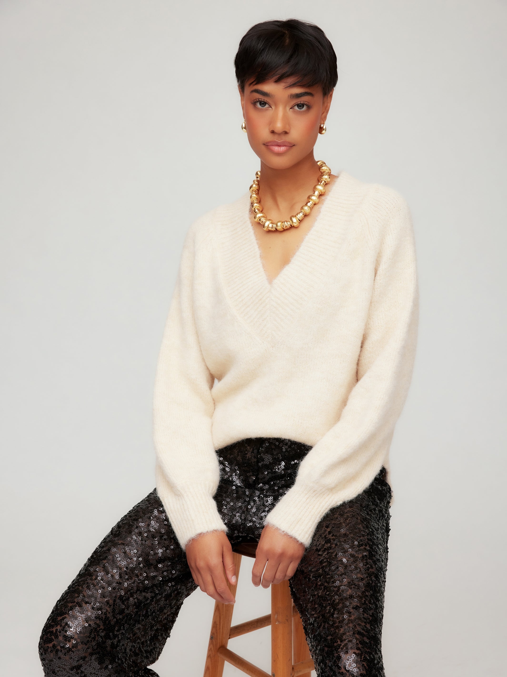 Heather V-Neck Sweater