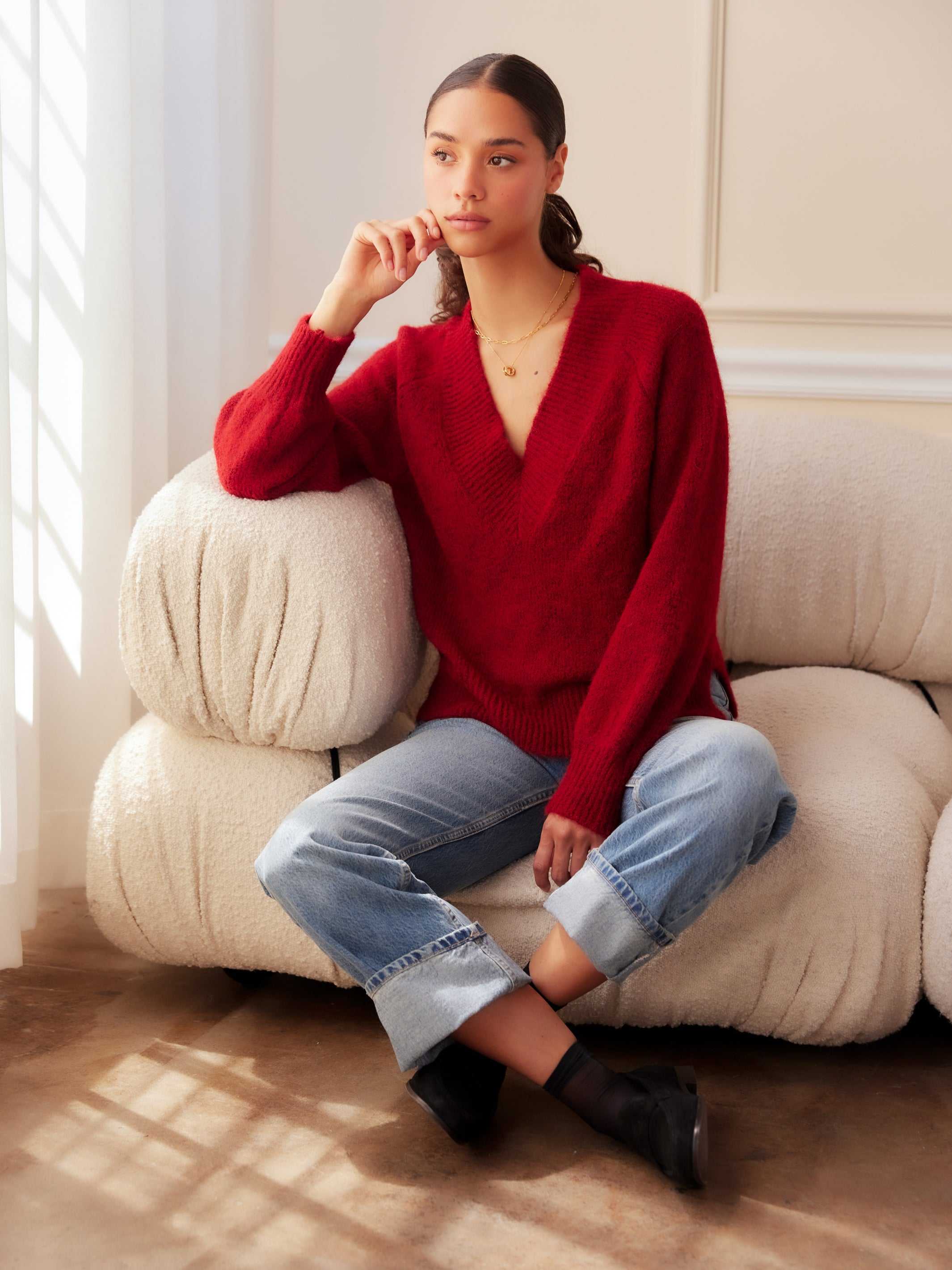 Heather V-Neck Sweater
