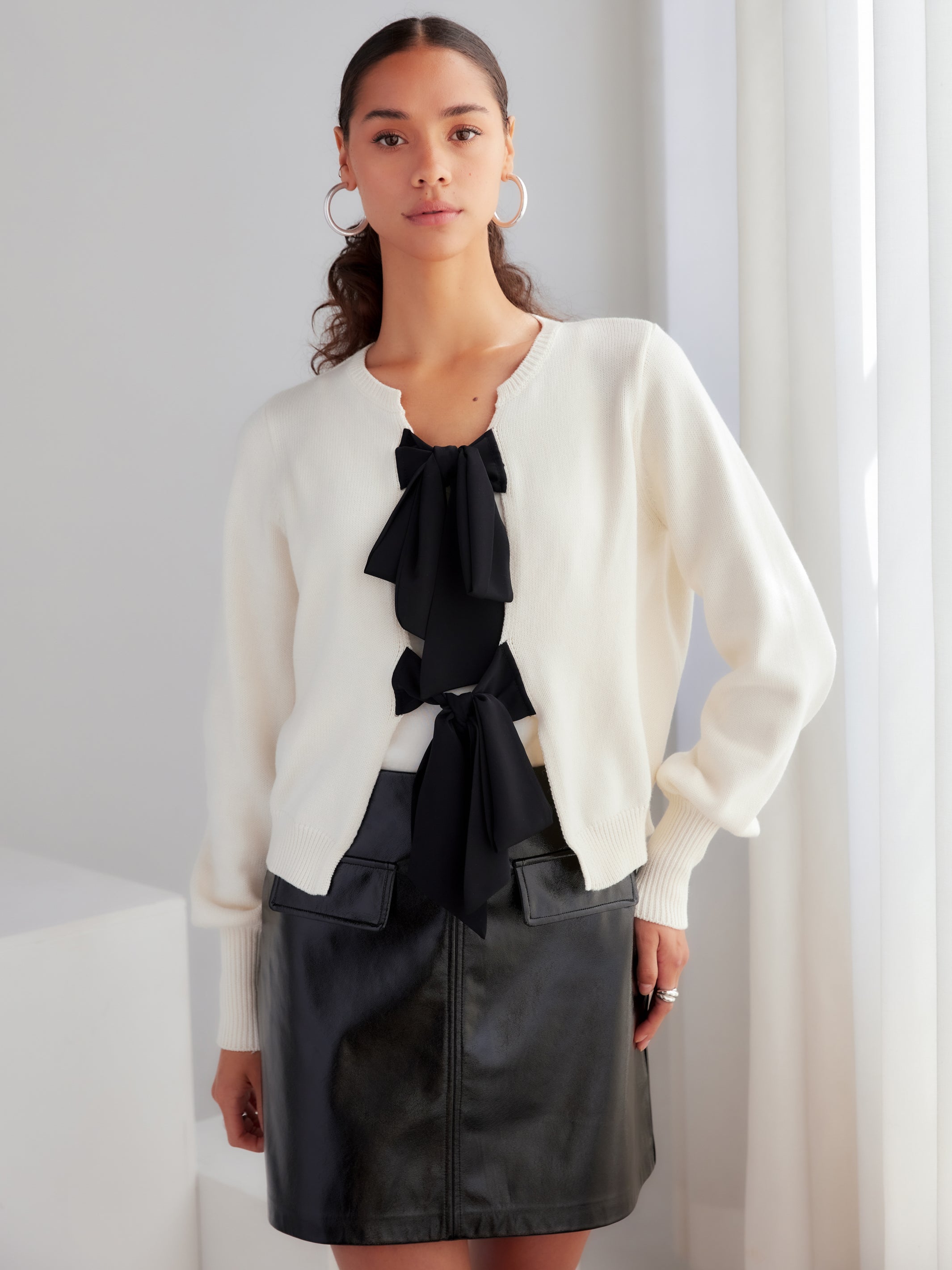 Dena Ribbon Tie Sweater