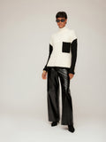 Lara Faux Patent Leather Wide-Leg Pants